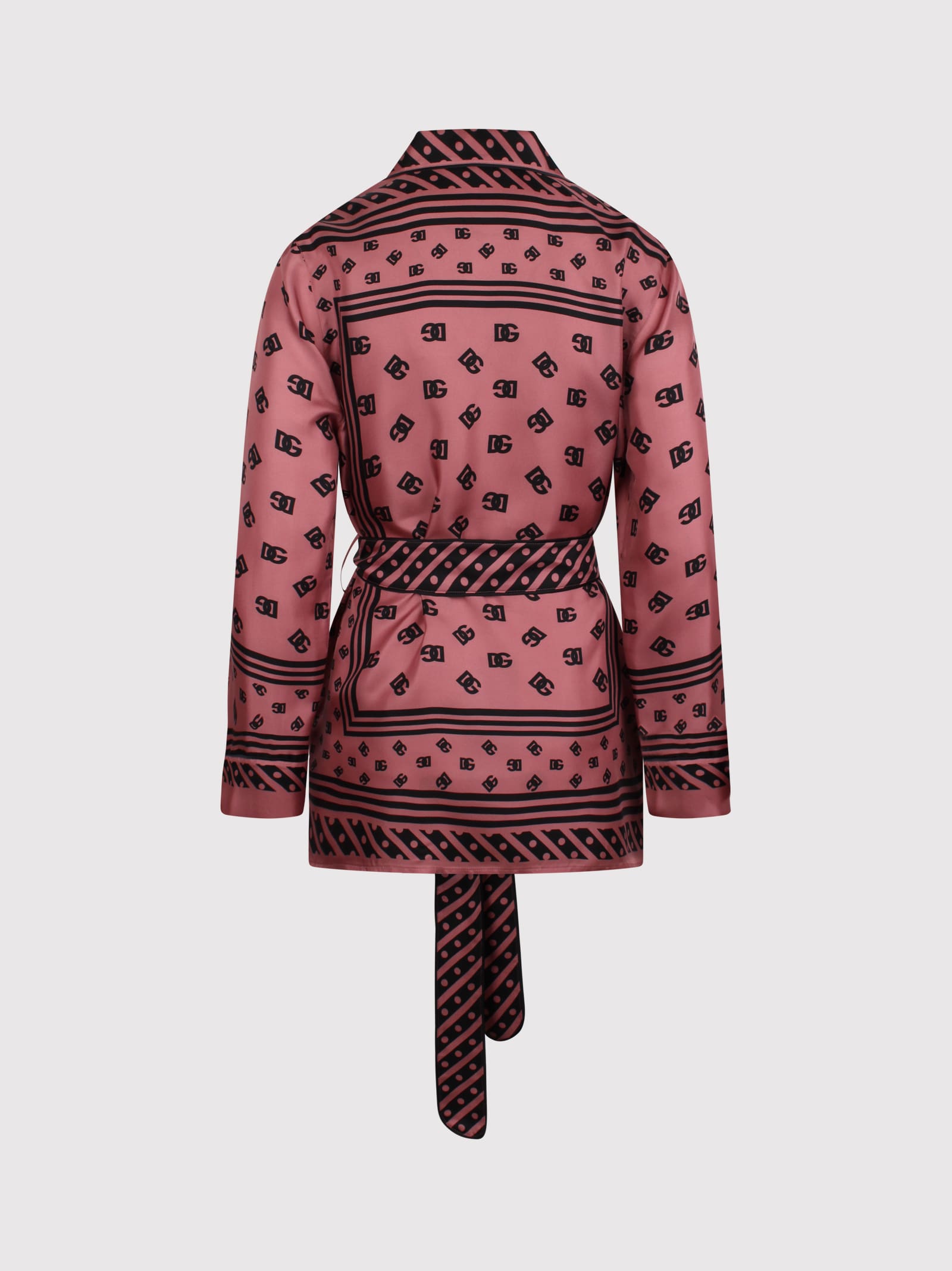 Dolce & Gabbana Silk Twill Pajama Shirt Dg Logo