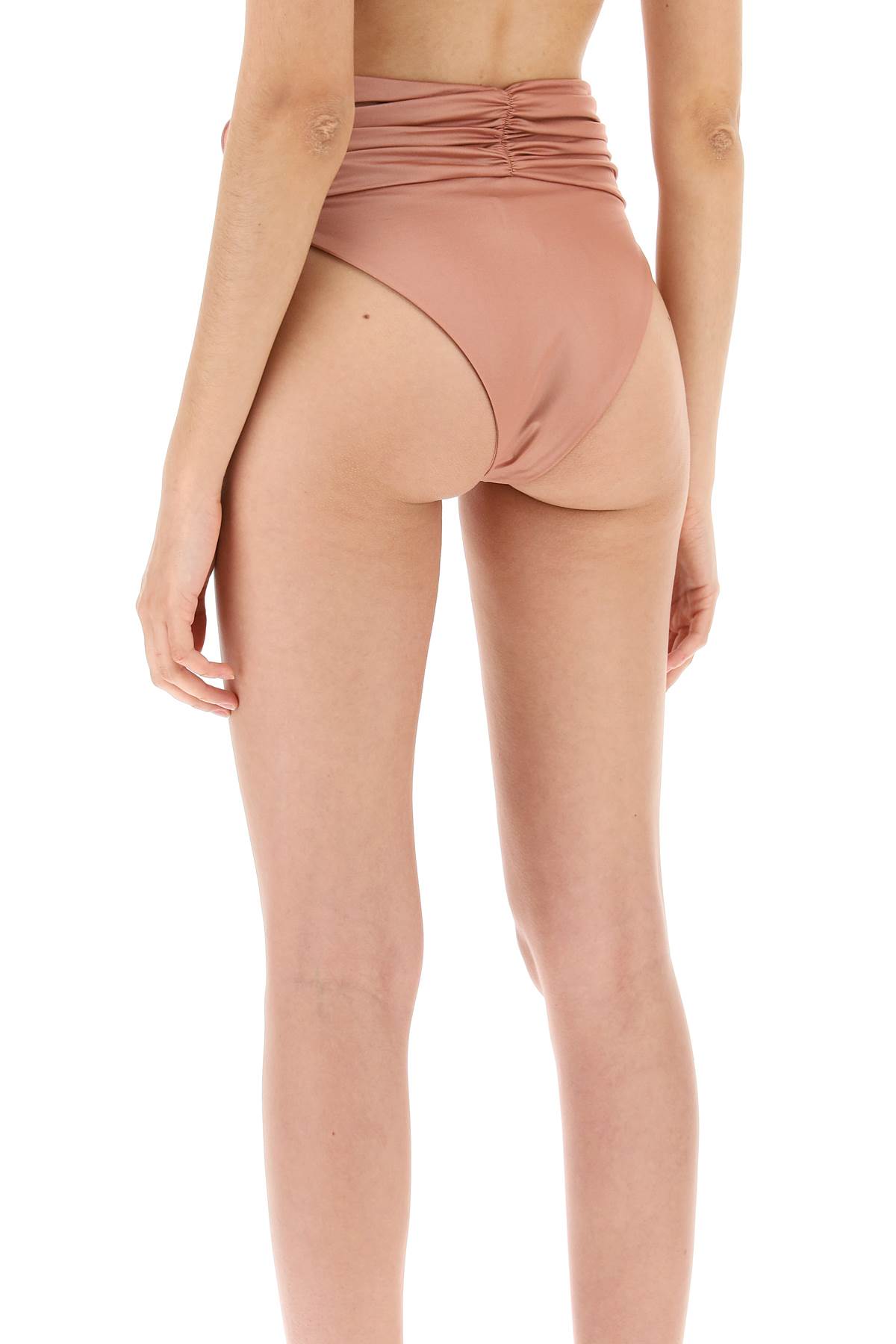 Shop Magda Butrym High-waisted Bikini Briefs With Flower Clip In Pink (metallic)