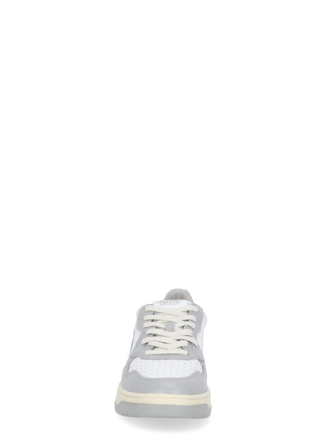 Autry Grey And White Two-tone Leather Medalist Low Sneakers In White