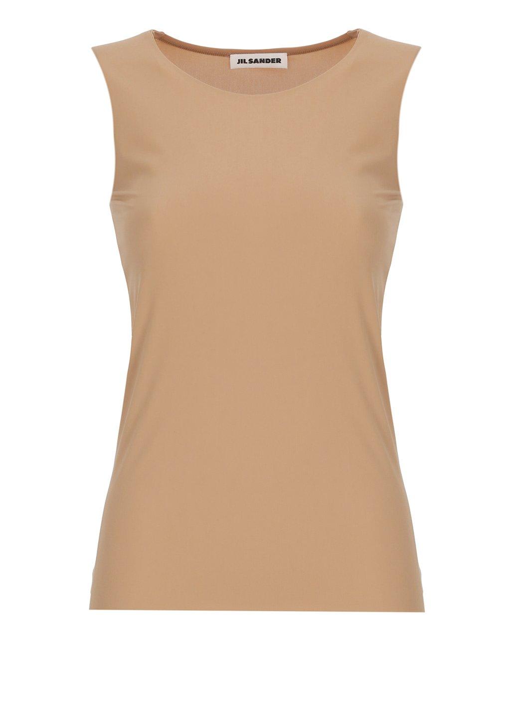 Shop Jil Sander Crewneck Tank Top In Brown