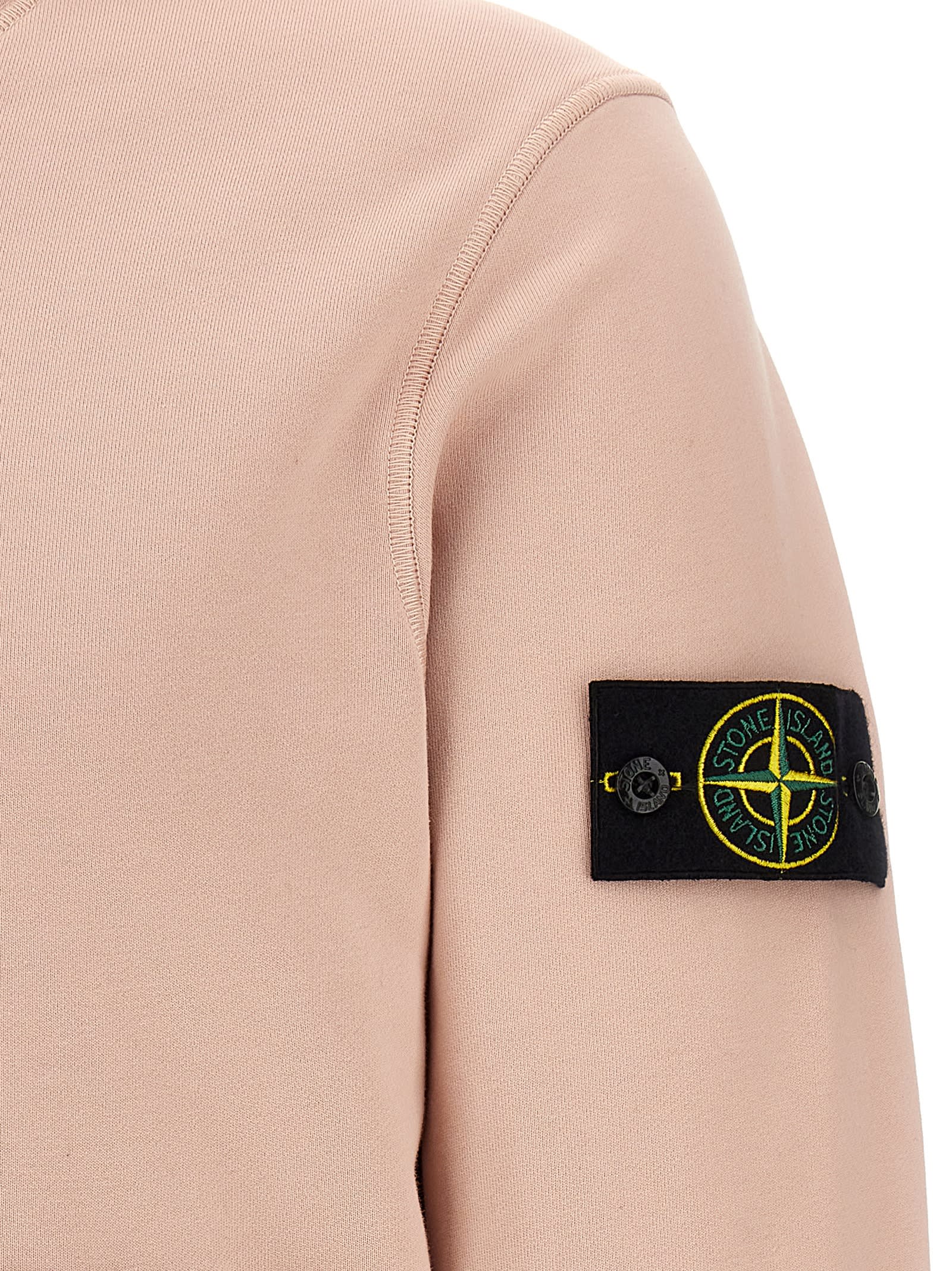 Stone Island Hoodie With Compass Application In Pink