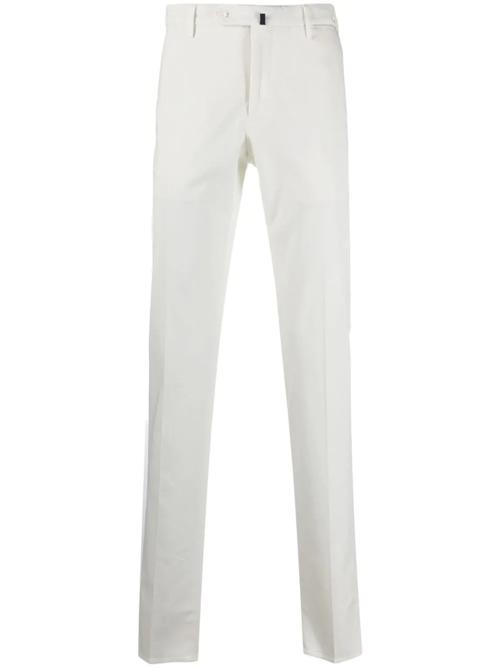 Incotex White Cotton Tailored Trousers