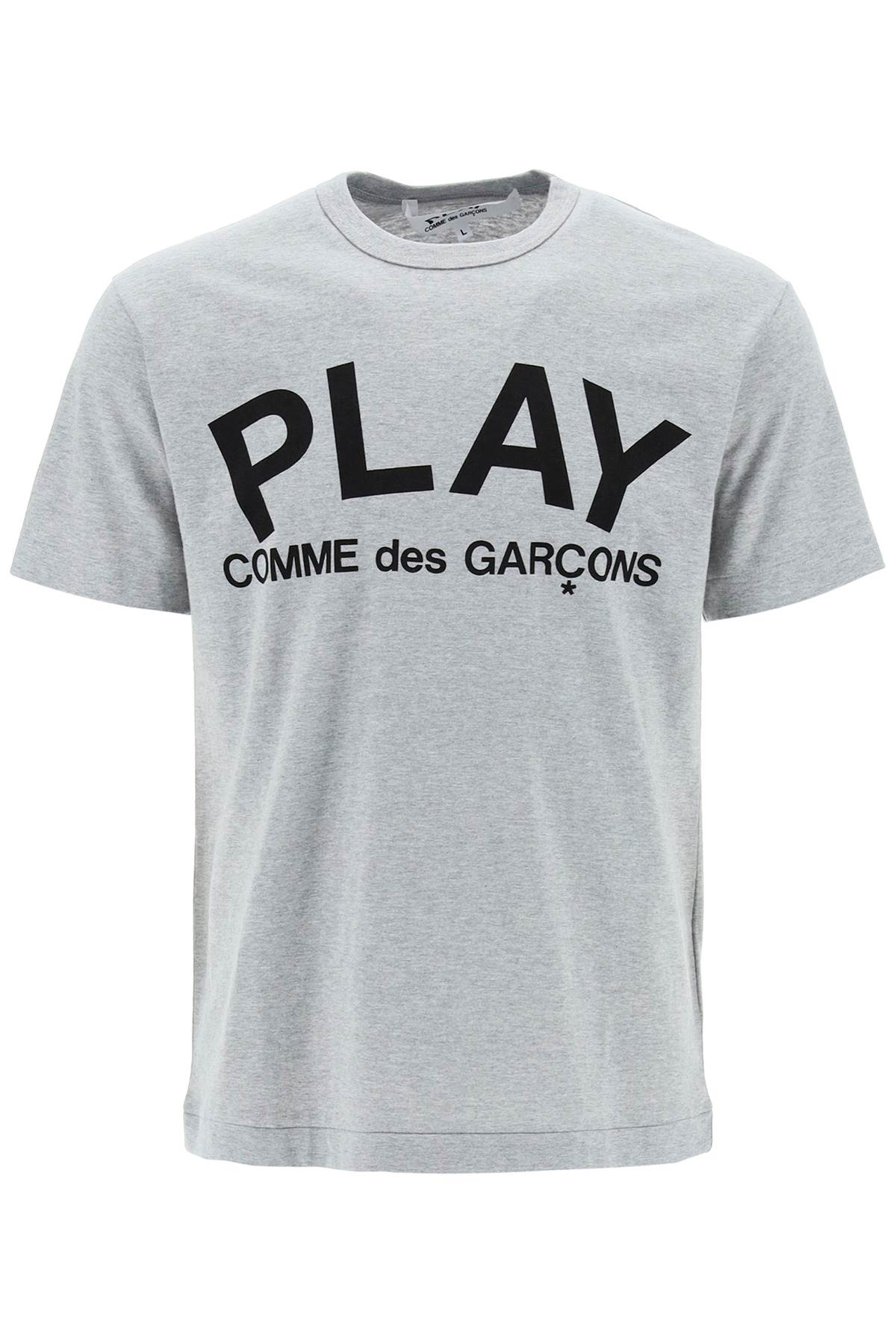 Shop Comme Des Garçons Play T-shirt With Play Print In Grey (grey)