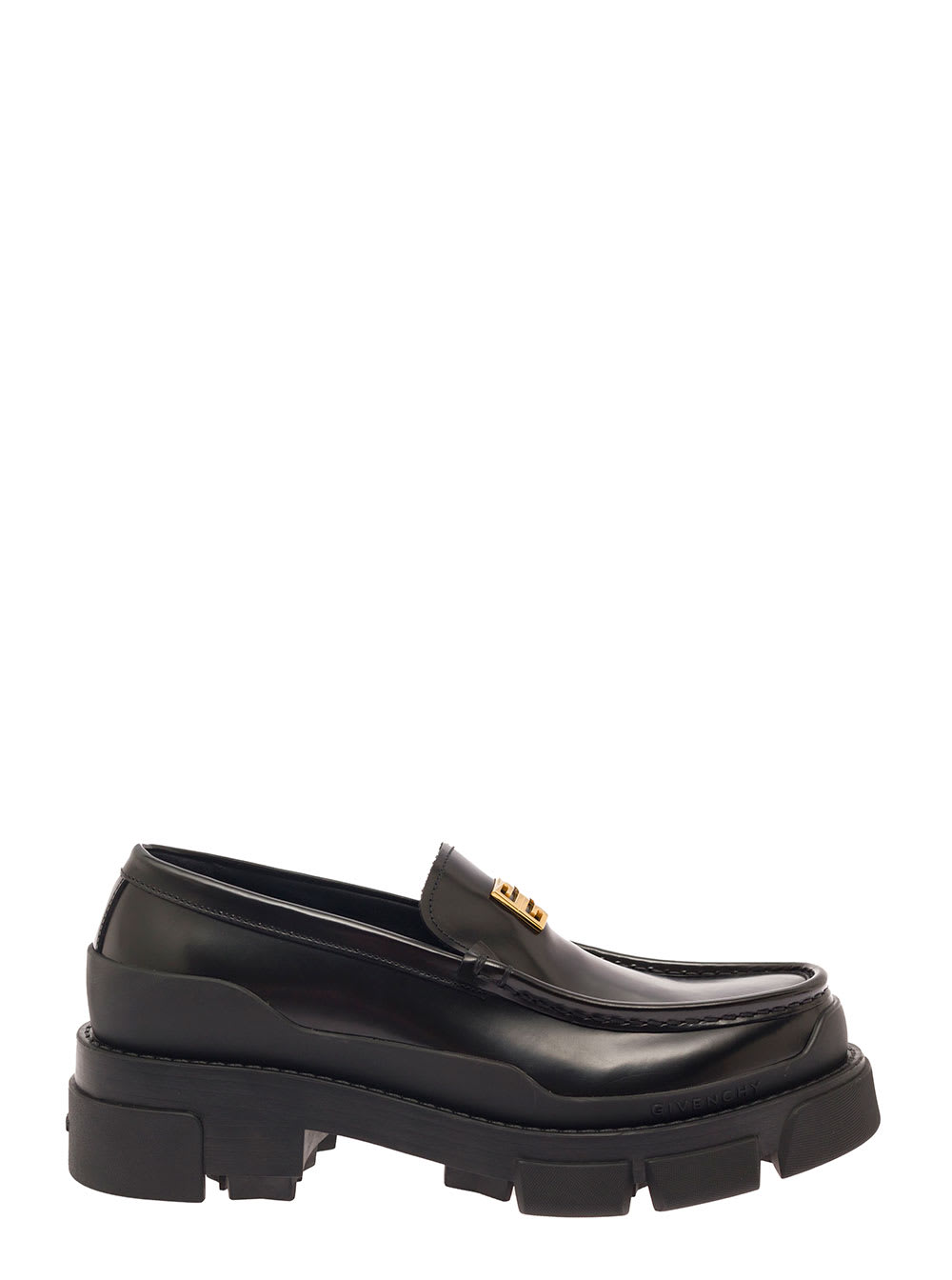 Shop Givenchy Terra Black Loafers With 4g Logo In Leather Woman