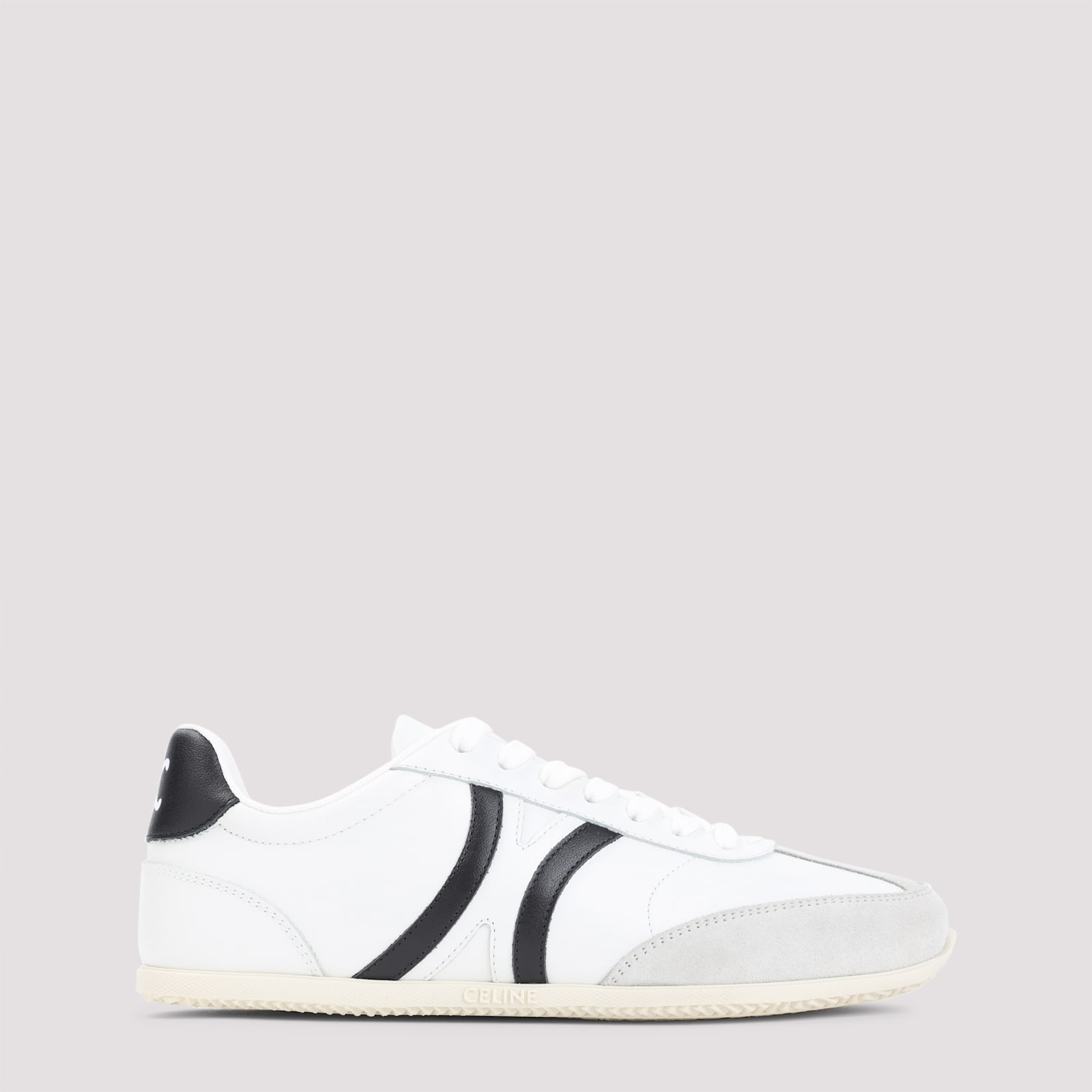 Celine Optic White Calf Leather Triomphe Sneakers In Multi