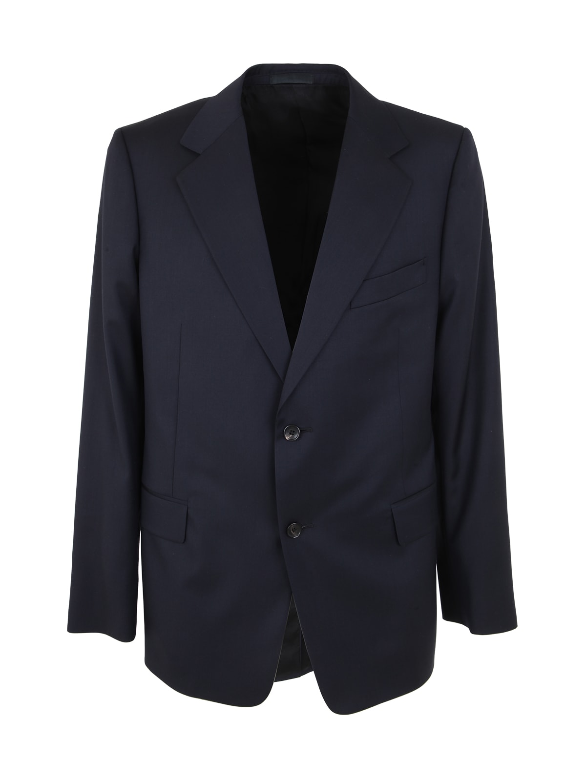 Shop Lanvin Single Breasted Flap Pockets Jacket In Navy Blue