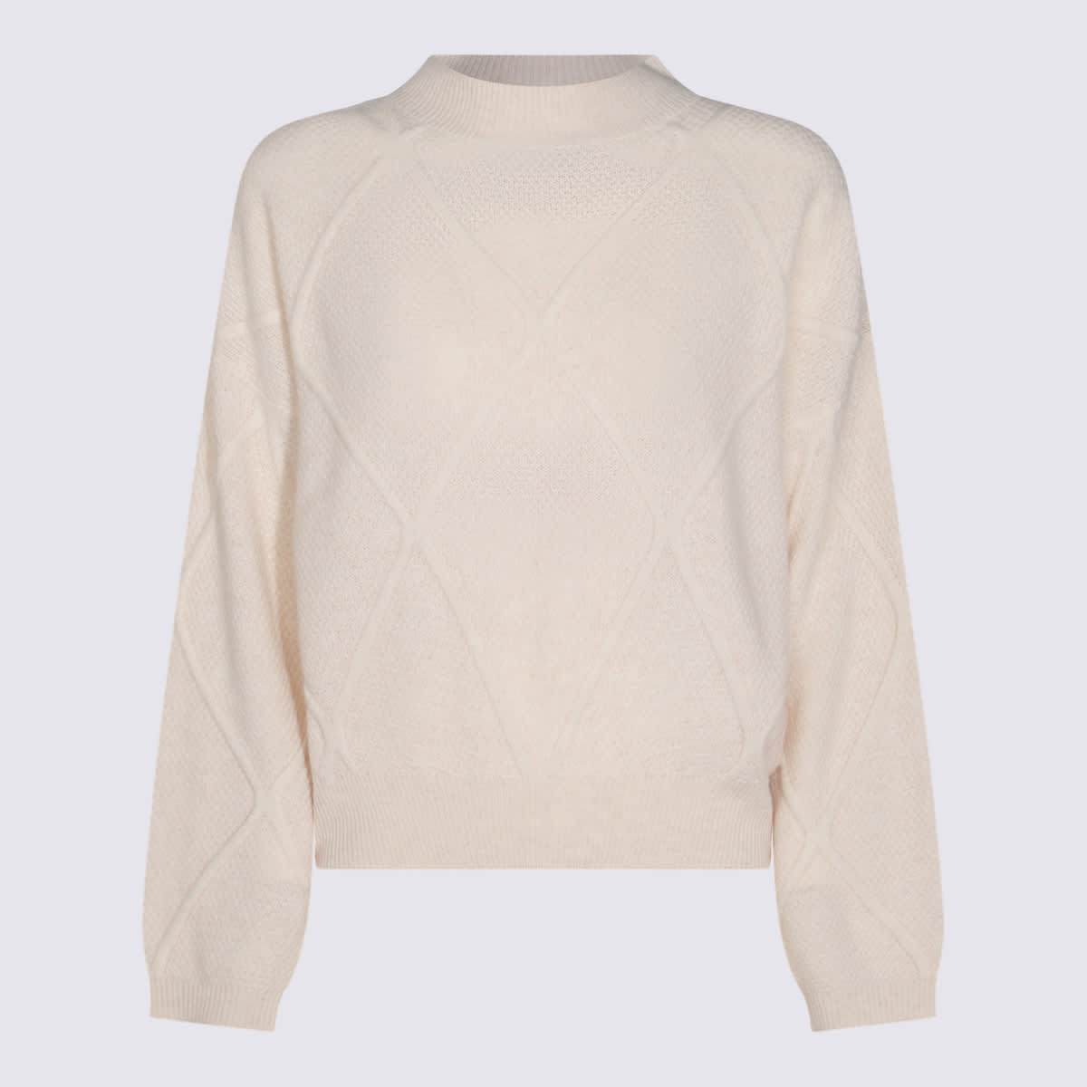 Shop Cruciani Cream Wool Knitwear In White