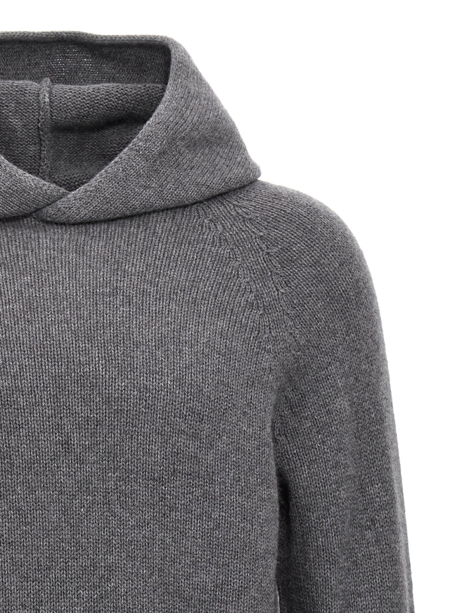 Shop Ma'ry'ya Wool Hooded Sweater In Gray