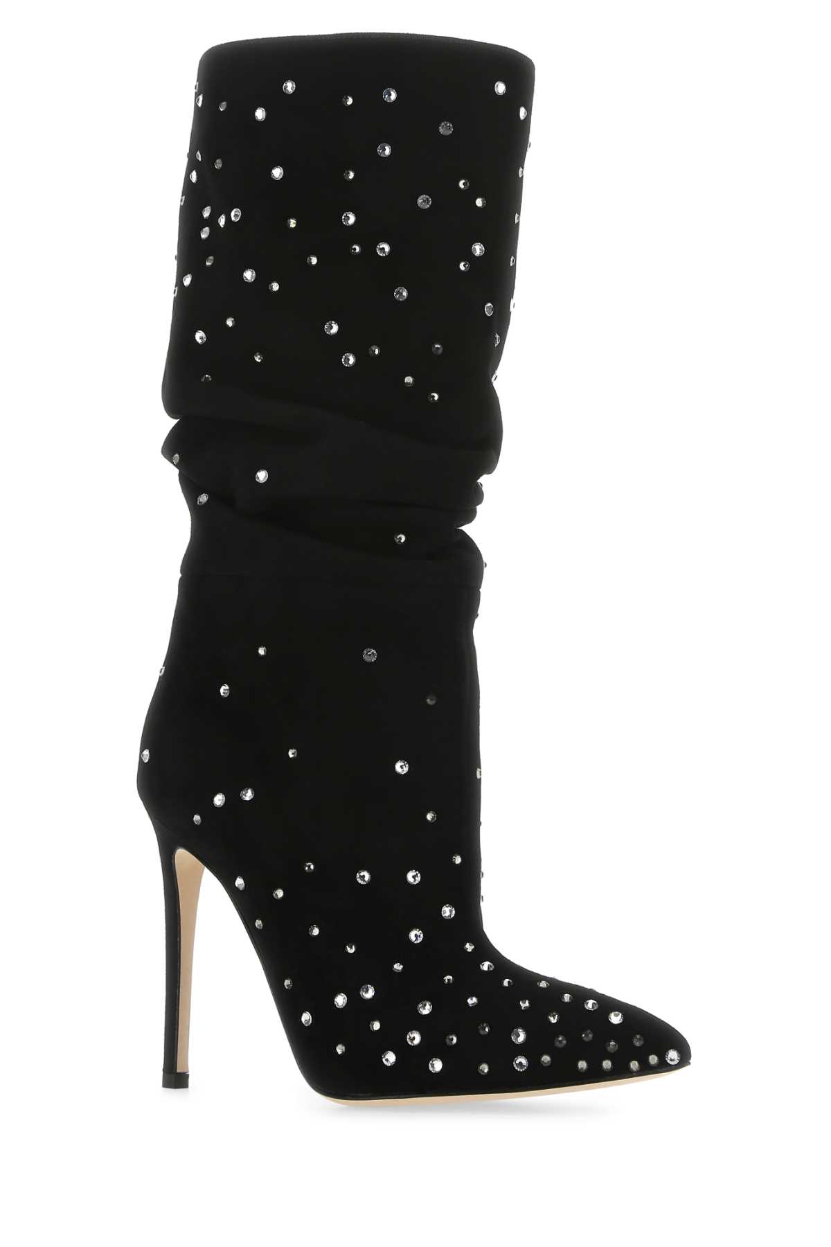 Shop Paris Texas Embellished Suede Holly Boots In Blackdiamond