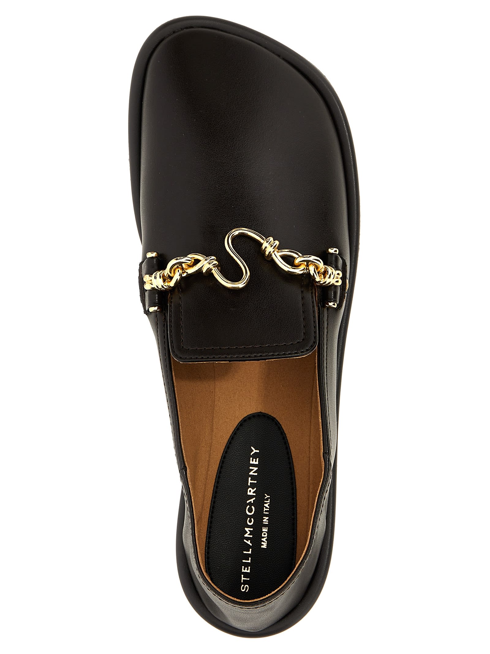 Stella Mccartney Loafers Flat Sole Round Toe Gold-tone Hardware In Brown