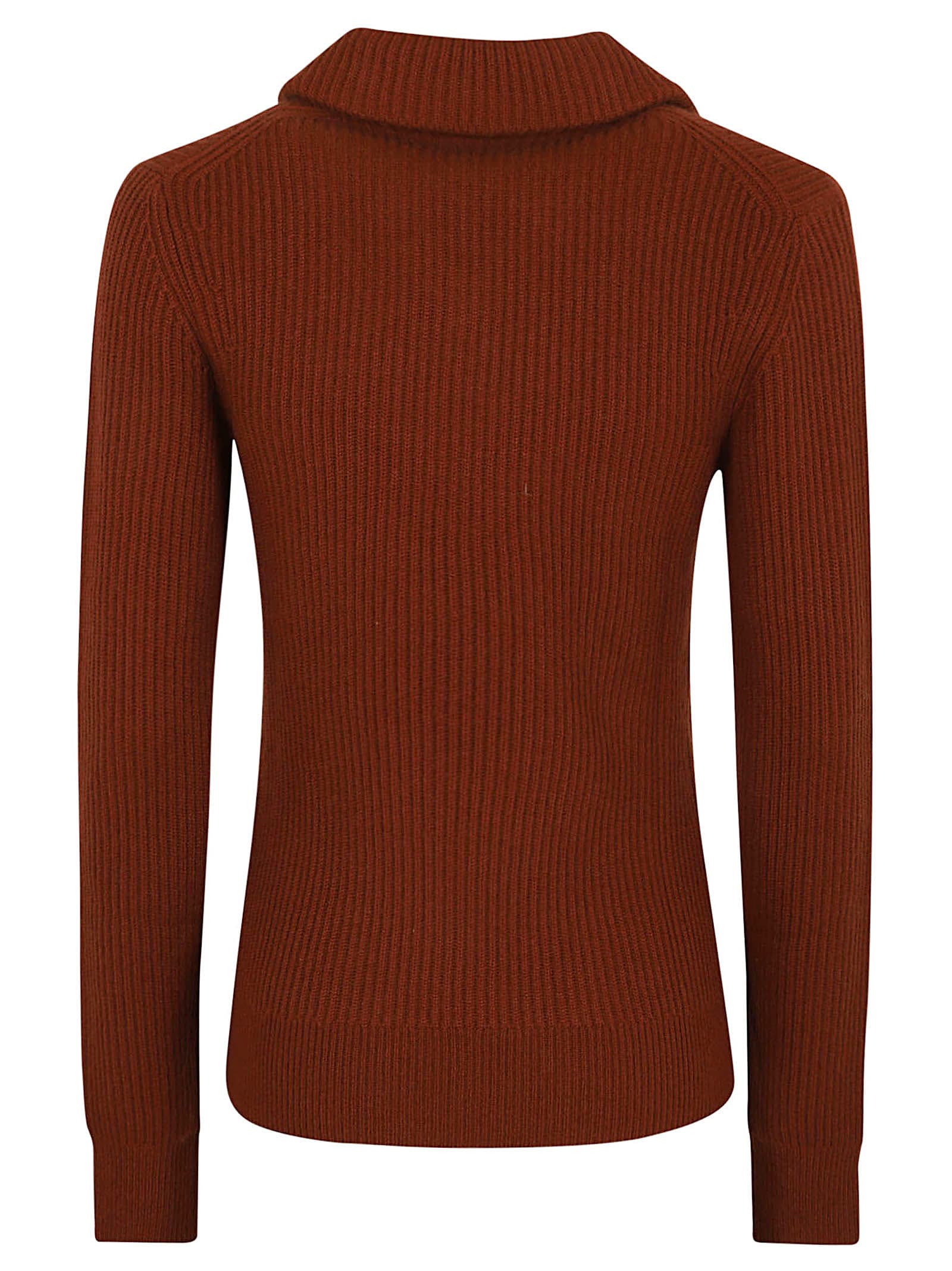 Shop Victoria Beckham Double Collared Jumper In Russet