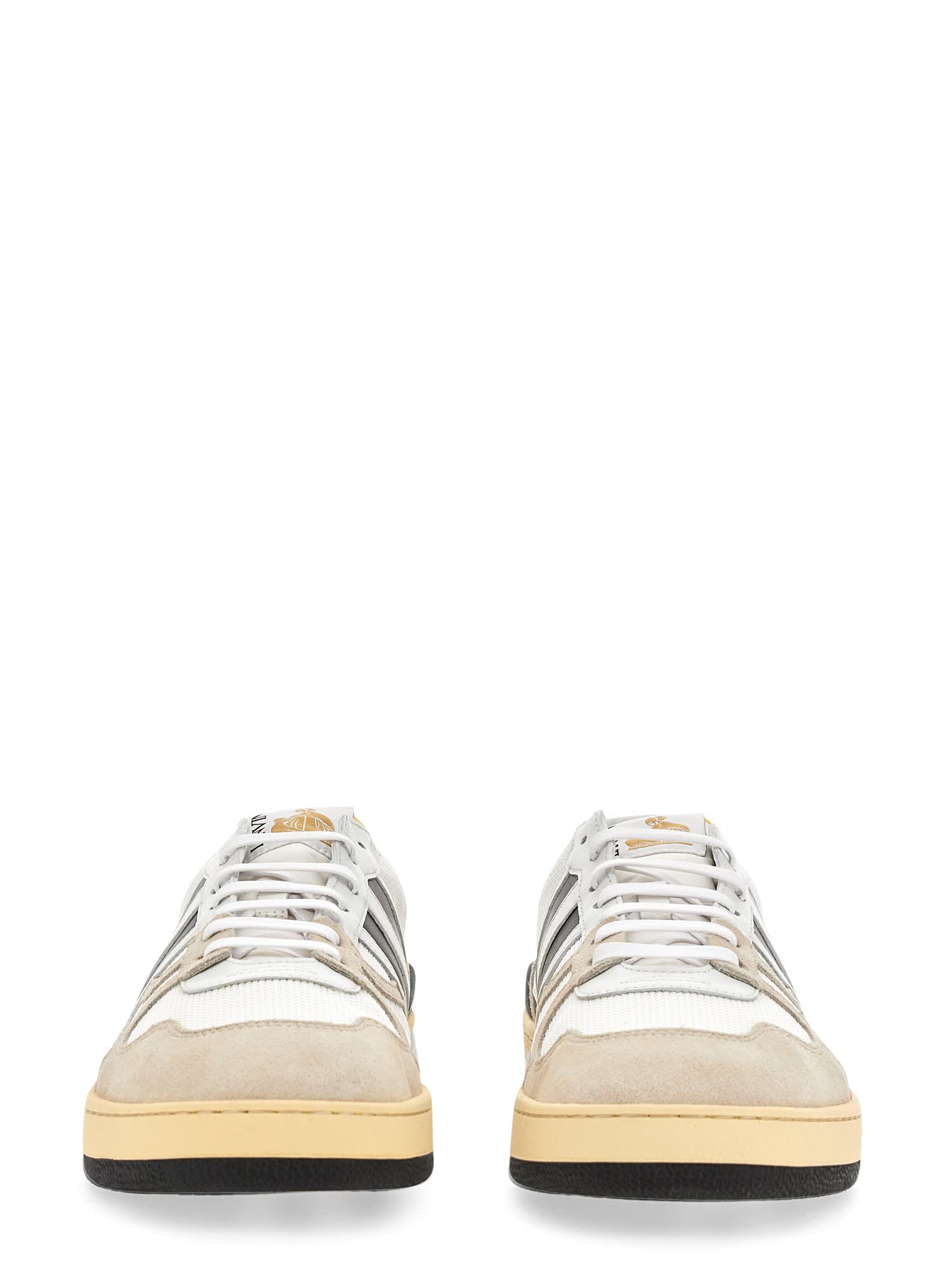 Shop Lanvin Sneaker Clay Low Top In White/black