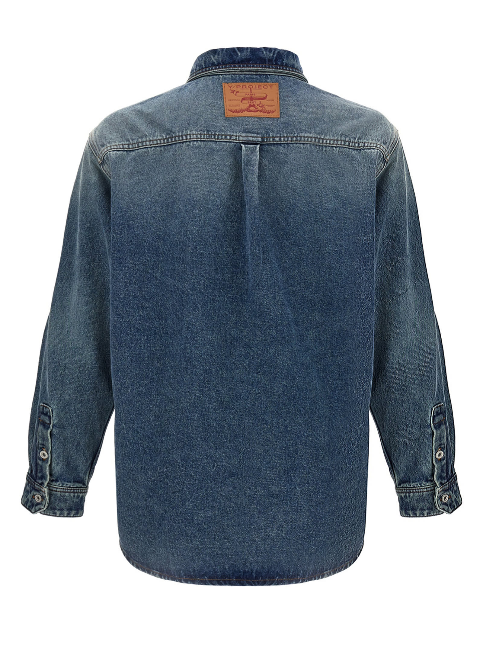 Shop Y/project Evergreen Paris Best Patch Shirt In Blue