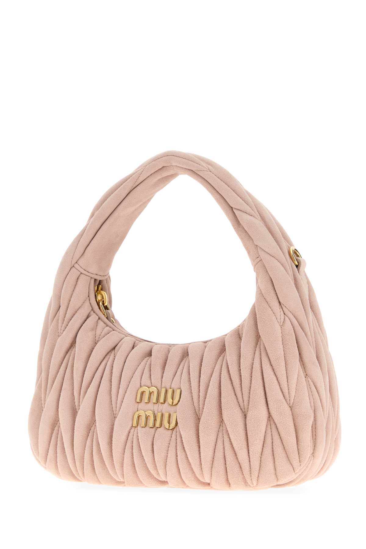 Miu Miu Pastel Pink Suede Handbag In Pink