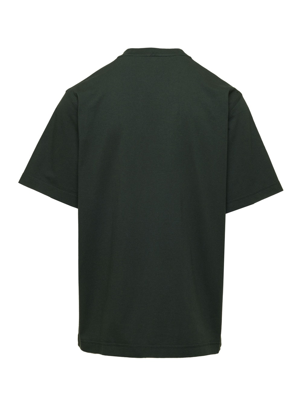 Shop Burberry Green T-shirt With Front Print In Cotton Man