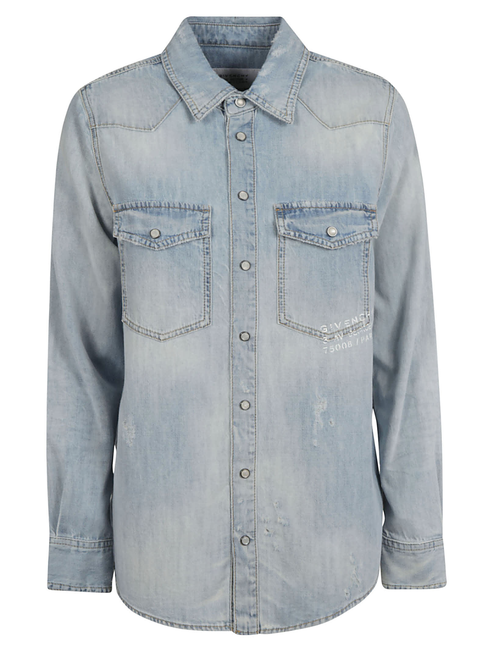 GIVENCHY DENIM DUAL PATCHED POCKET SHIRT,11228518