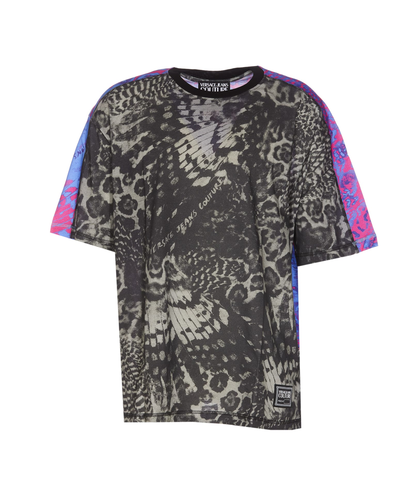 Shop Versace Jeans Couture Animalier T-shirt In Black