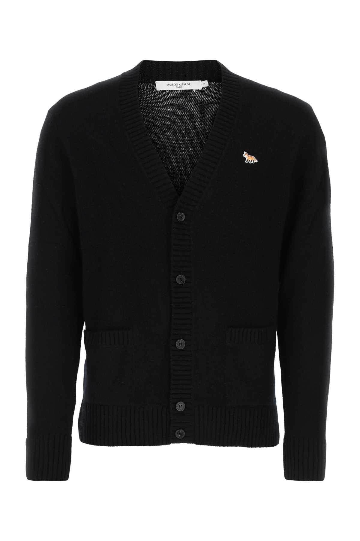 Maison Kitsuné Black Wool Cardigan