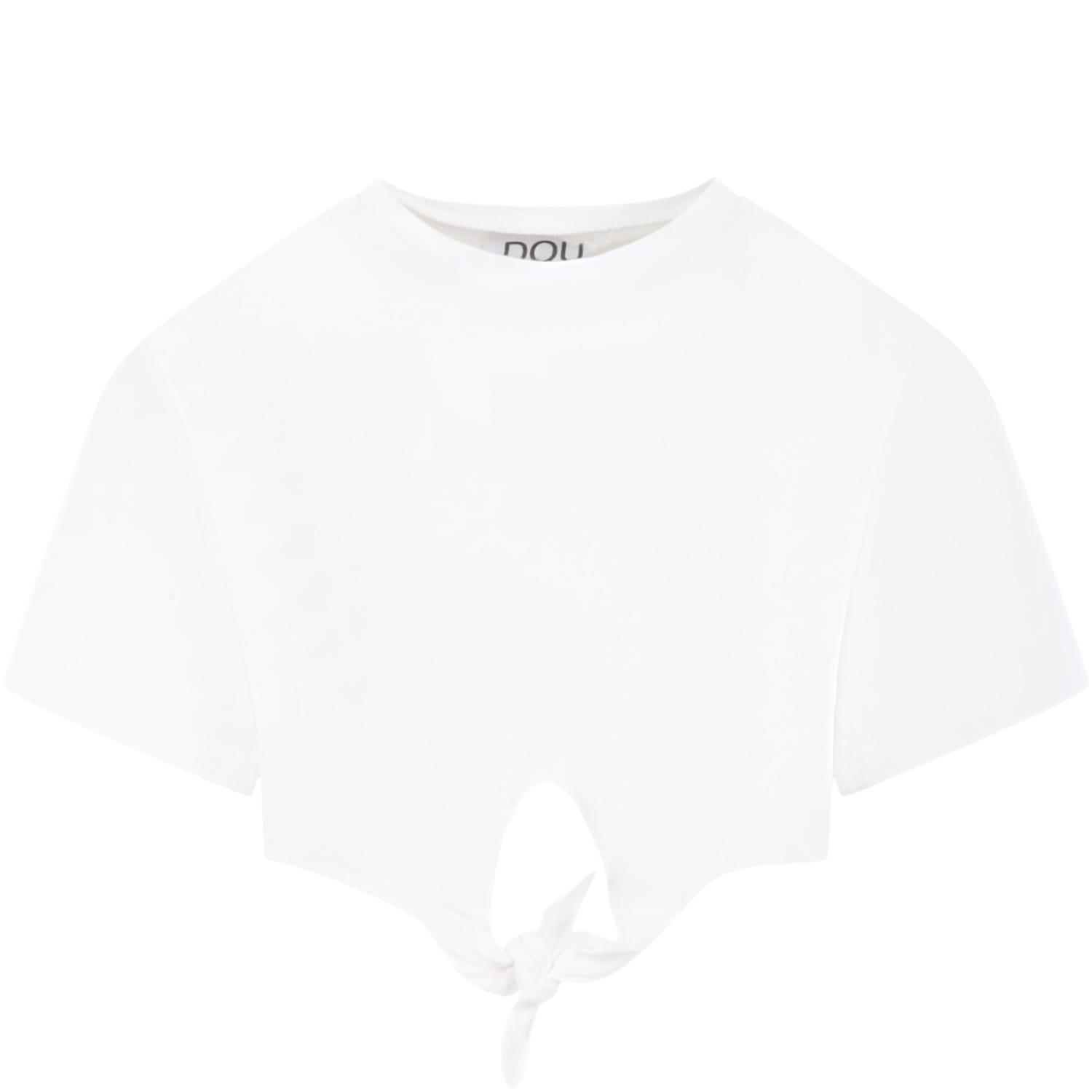 Douuod Kids' White T-shirt For Girl With Logo