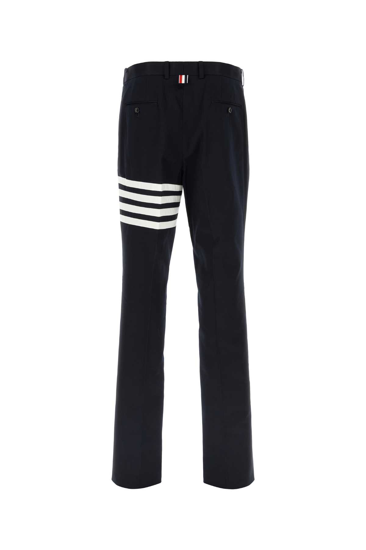 Shop Thom Browne Navy Blue Cotton Pant In 0506
