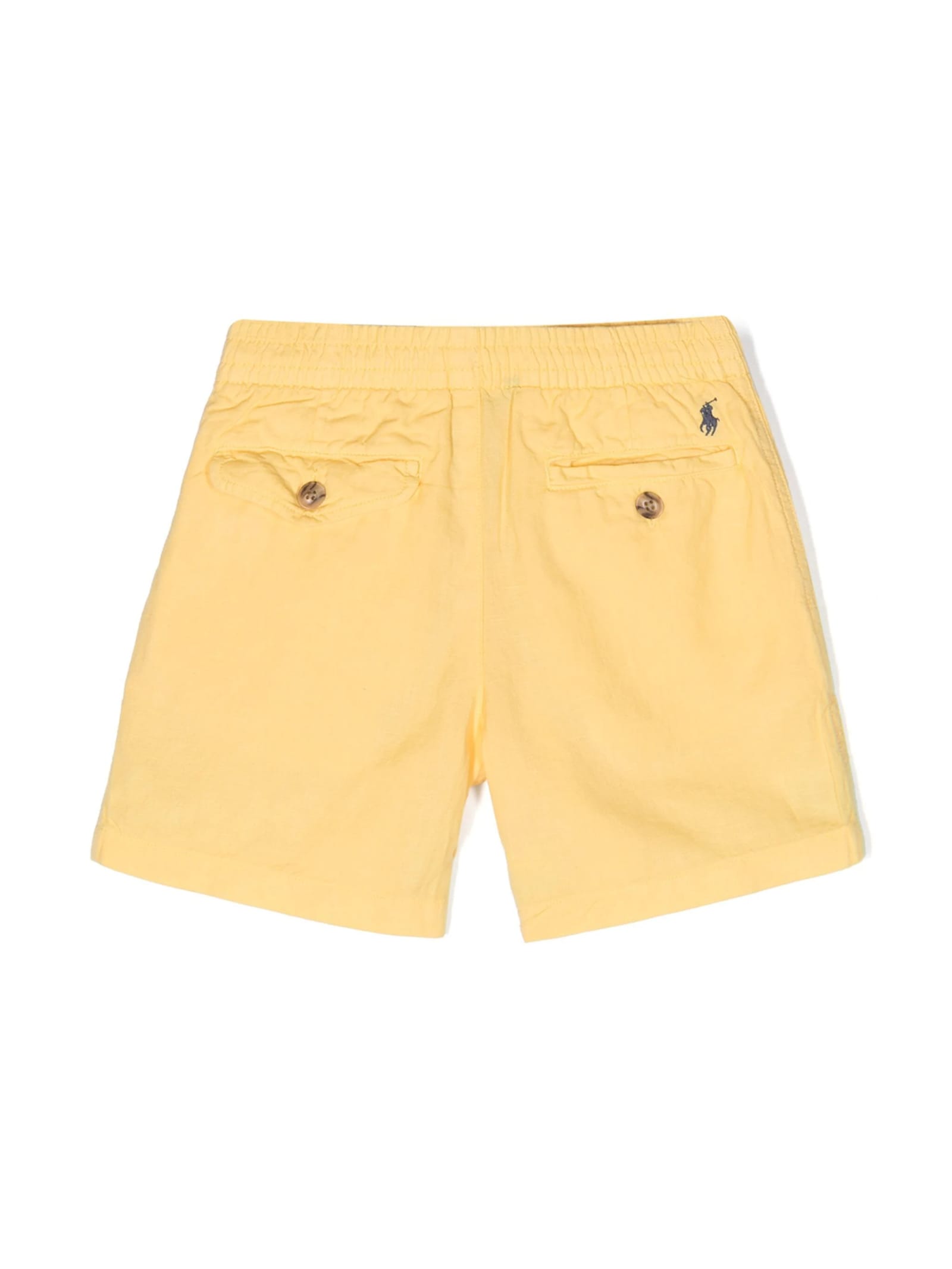 Shop Ralph Lauren Yellow Linen And Cotton Bermuda Shorts