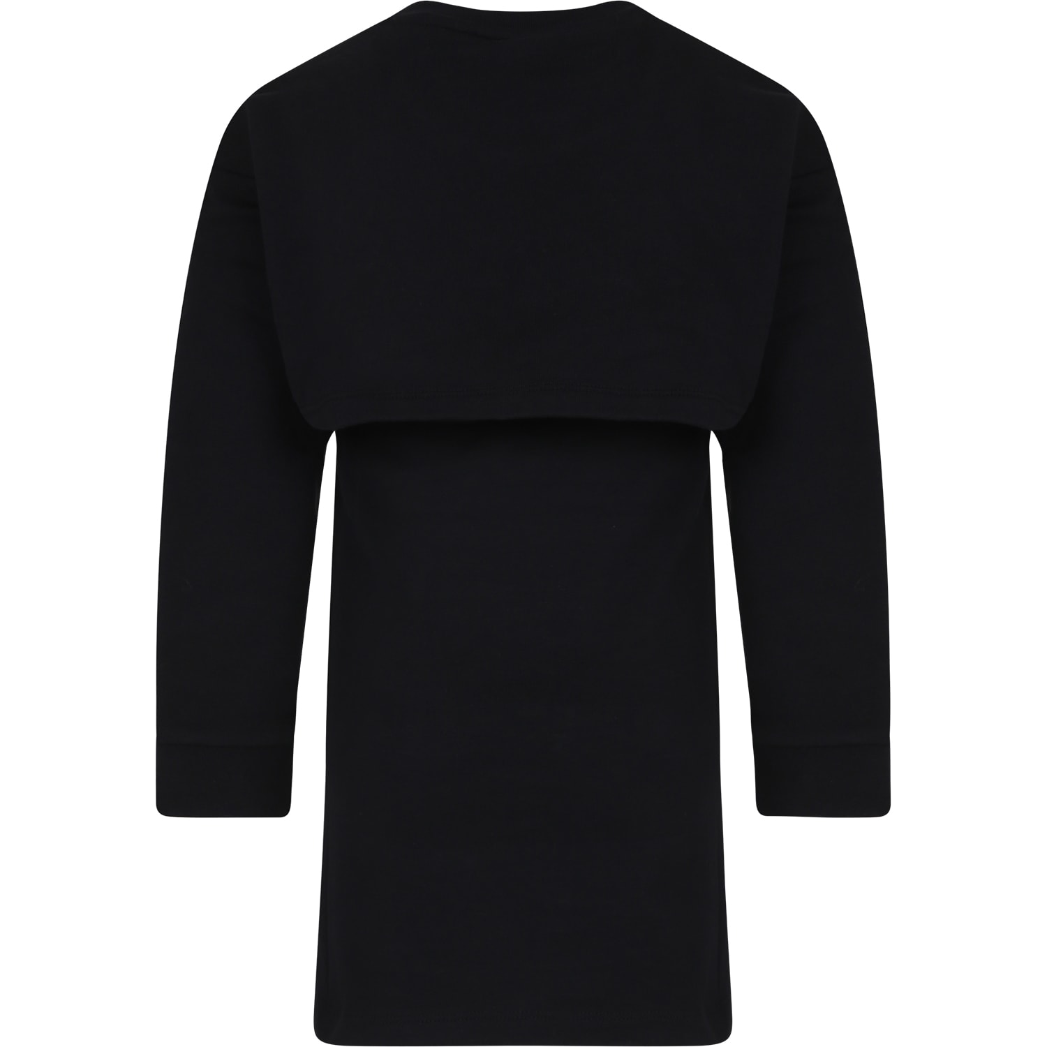 Fendi Black Dress For Girl With Logo In Black