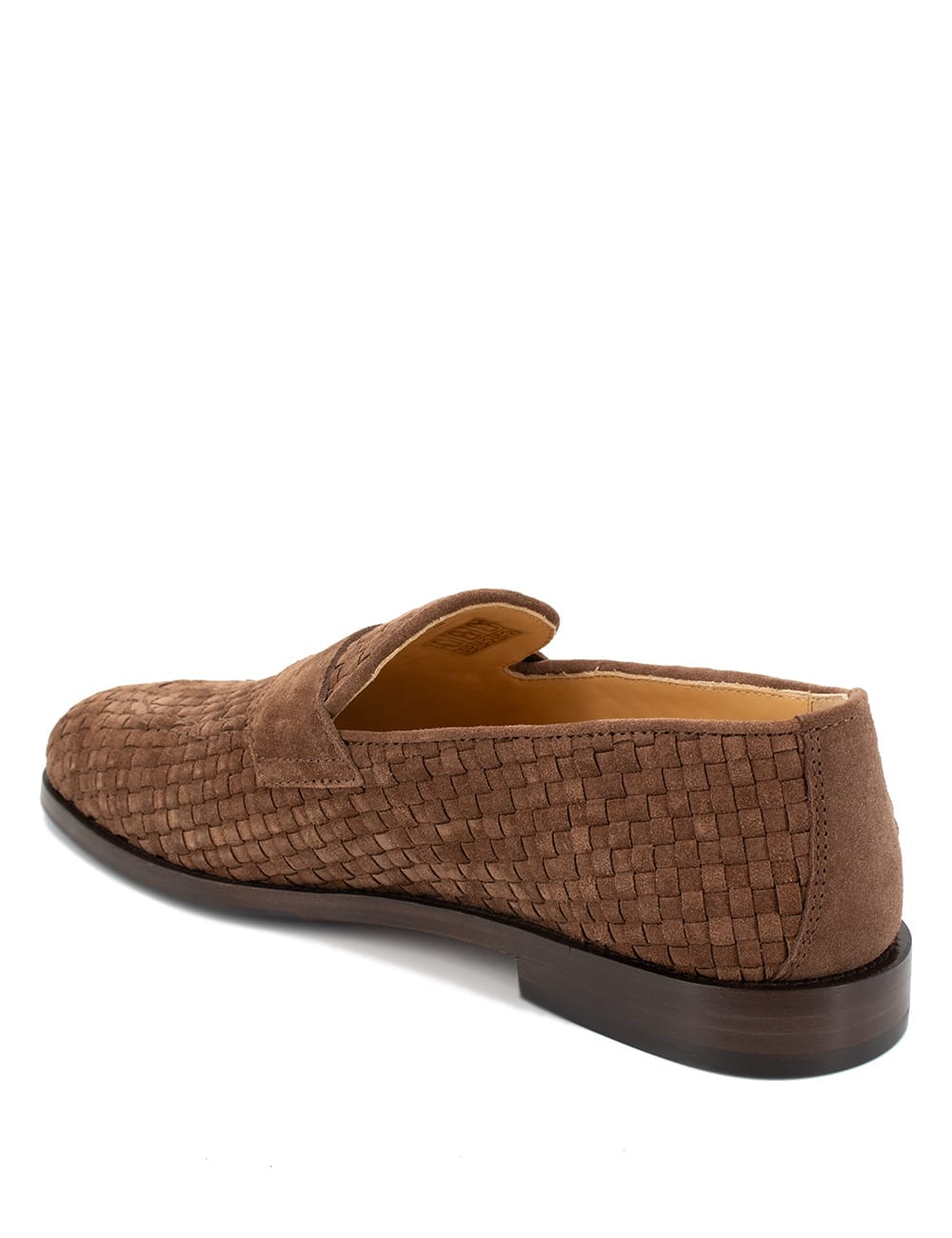Brunello Cucinelli Suede Loafer With Interwined Motif In Brown