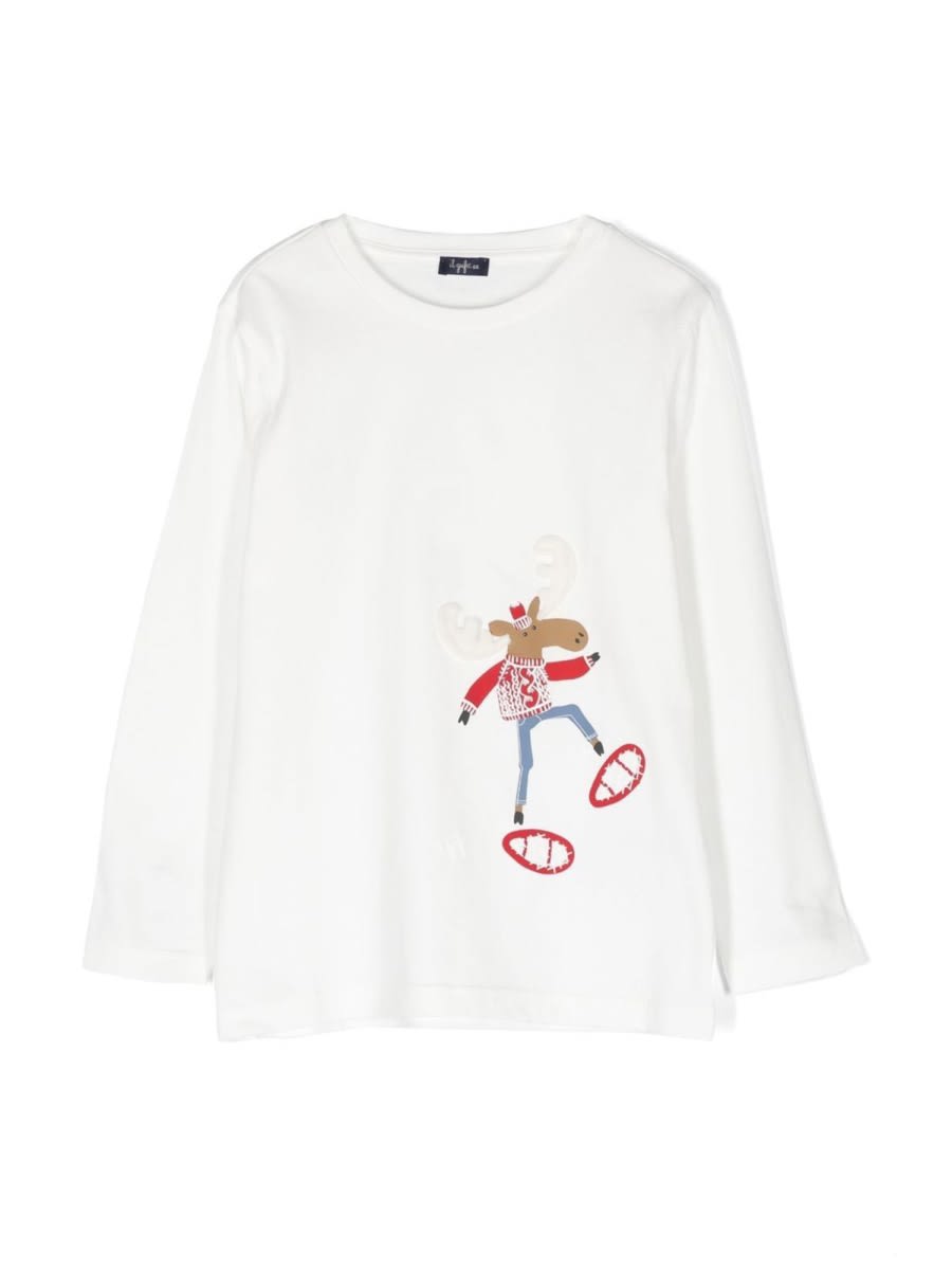 Shop Il Gufo T-shirt M/l Reindeer In White
