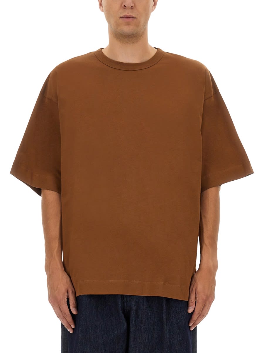 Dries Van Noten Cotton T-shirt In Brown