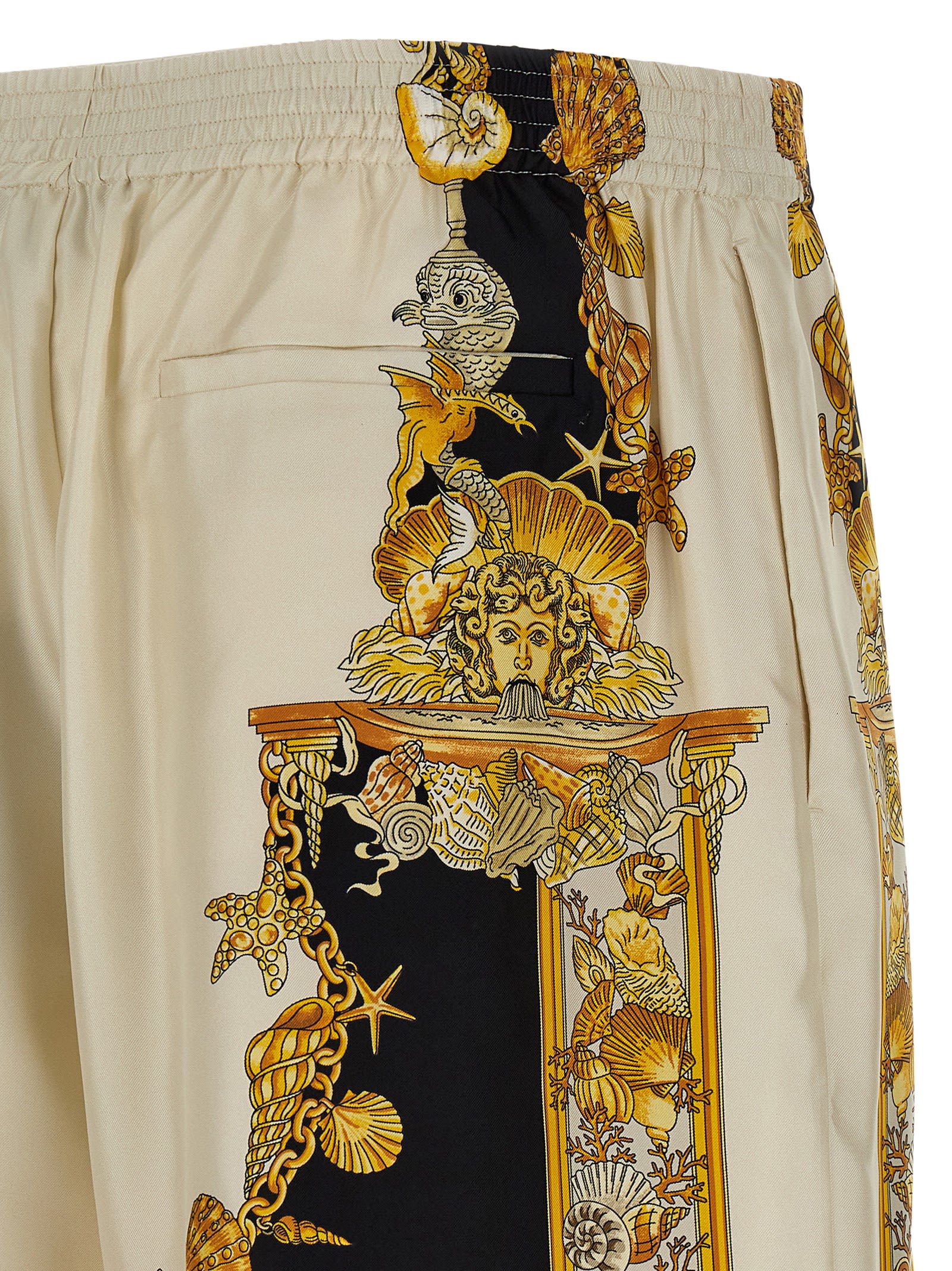Versace Coral Theatre Print Bermuda Shorts In Multi