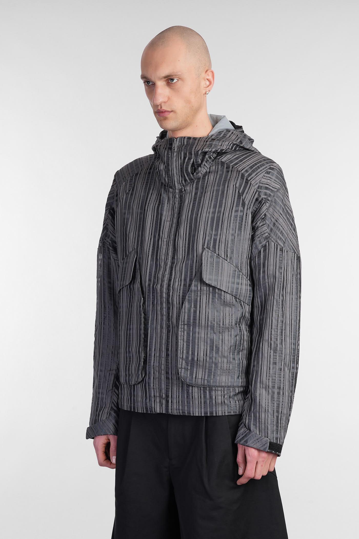 J.l-a.l Eon Jacket Casual Jacket In Grey Cotton In Grey
