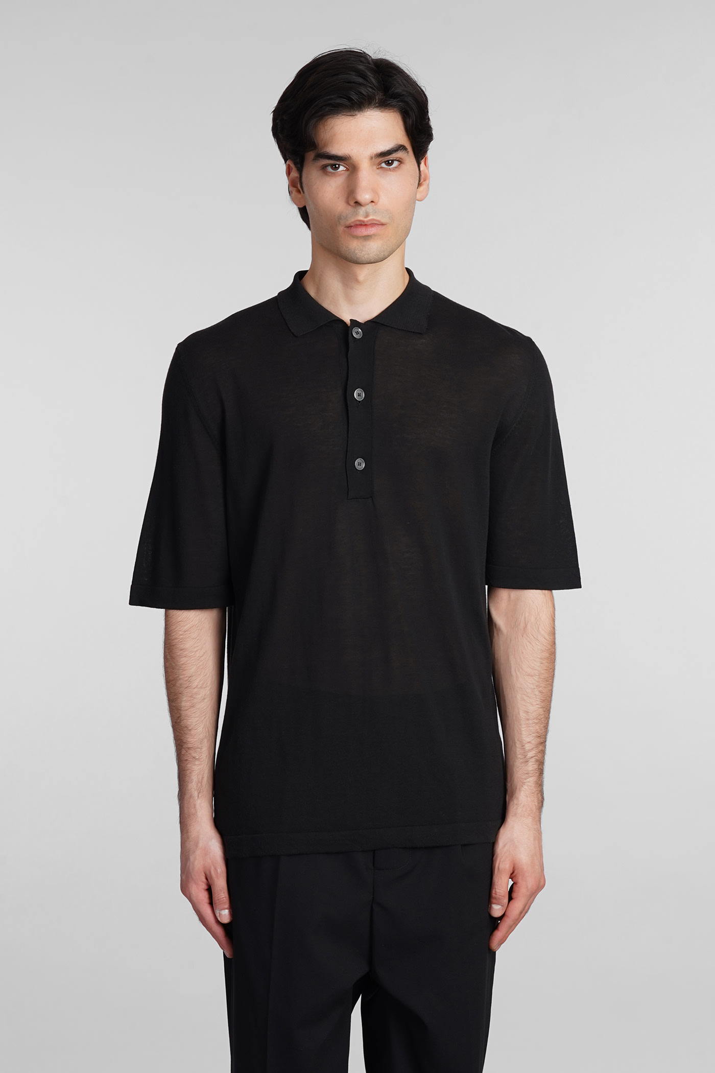 Shop Mauro Grifoni Polo In Black Cotton