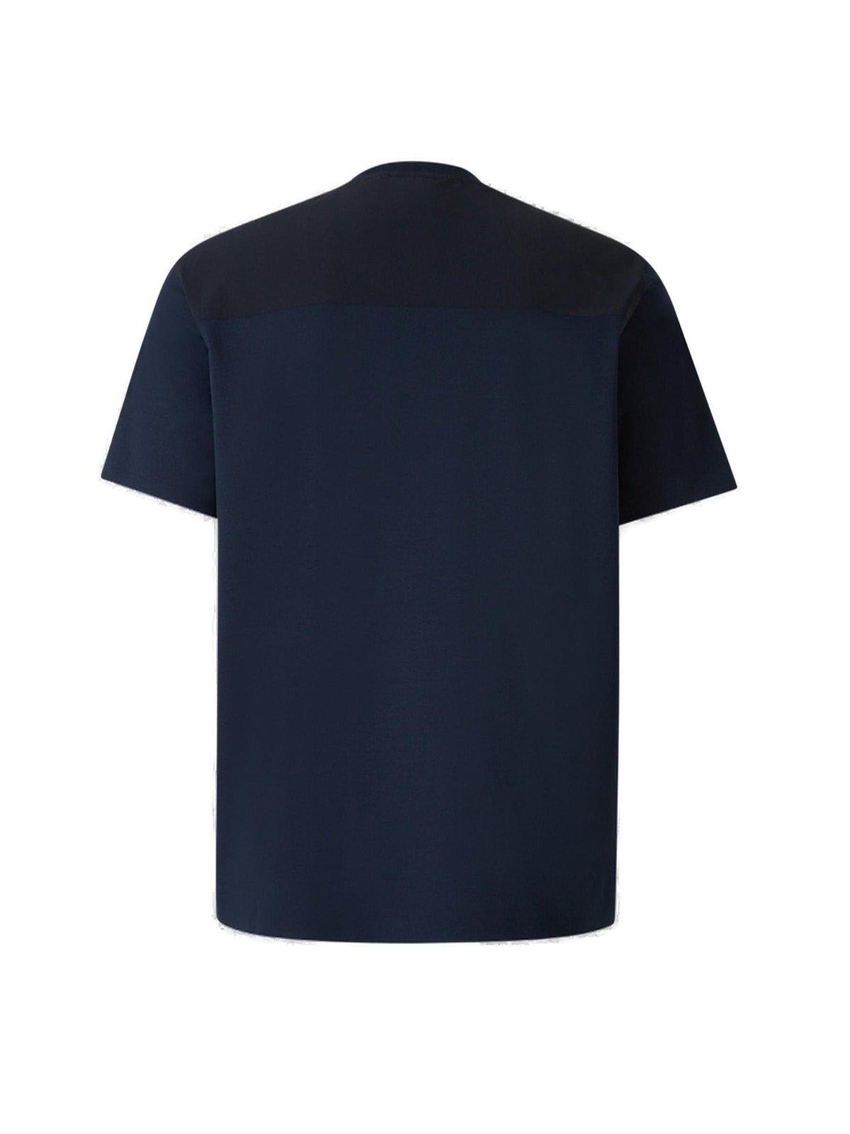 Shop Herno Short Sleeved Crewneck T-shirt In Blue