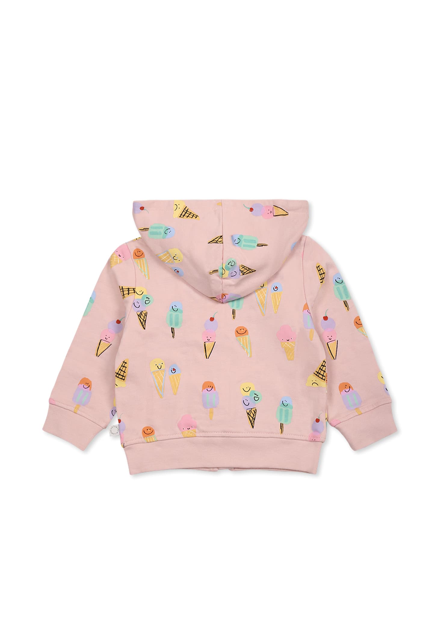 Stella Mccartney Pink Sweatshirt For Baby Girl With Ice Cream In Pink