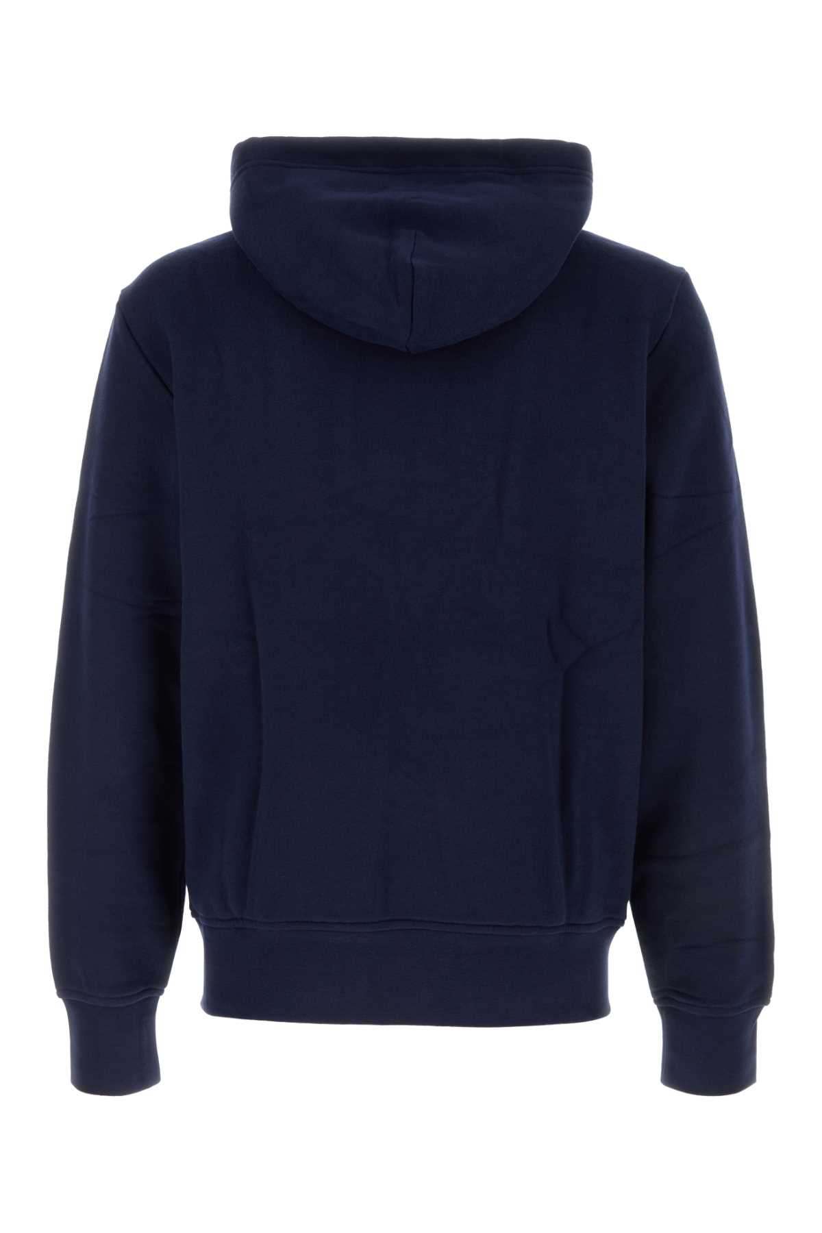 Shop Polo Ralph Lauren Navy Blue Cotton Blend Sweatshirt In Cruisenavy