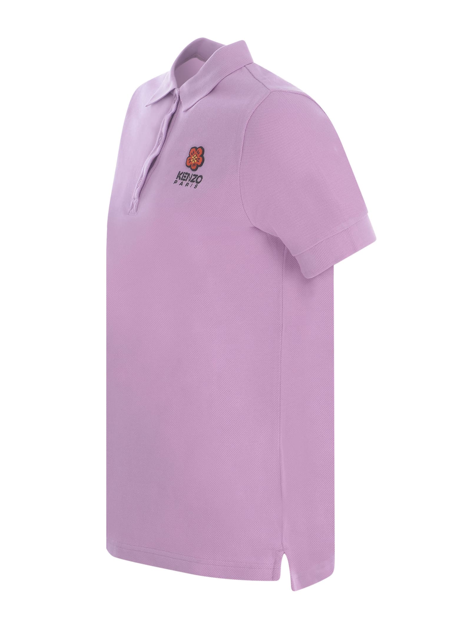 Shop Kenzo Polo Shirt  In Cotton In Glicine