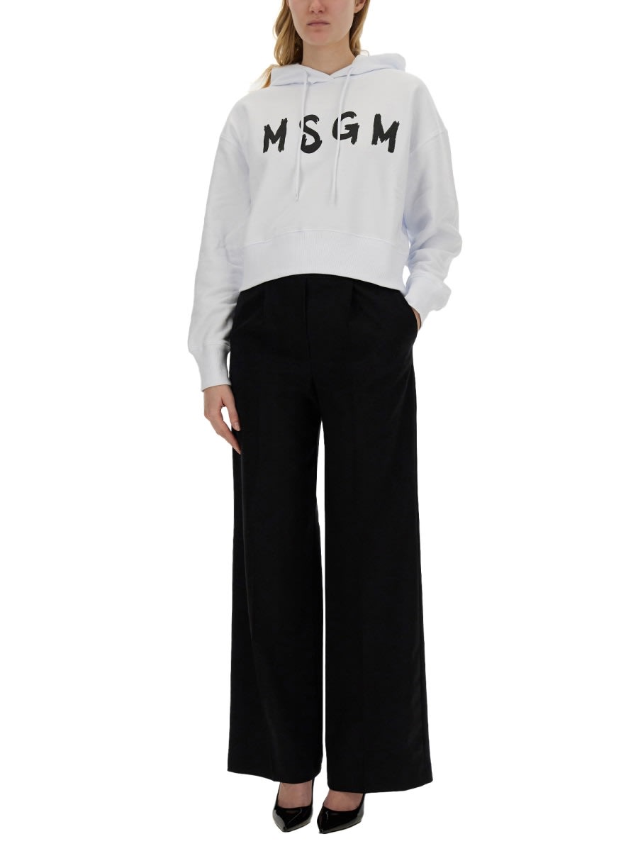 Shop Msgm Sweatshirt With Logo In White