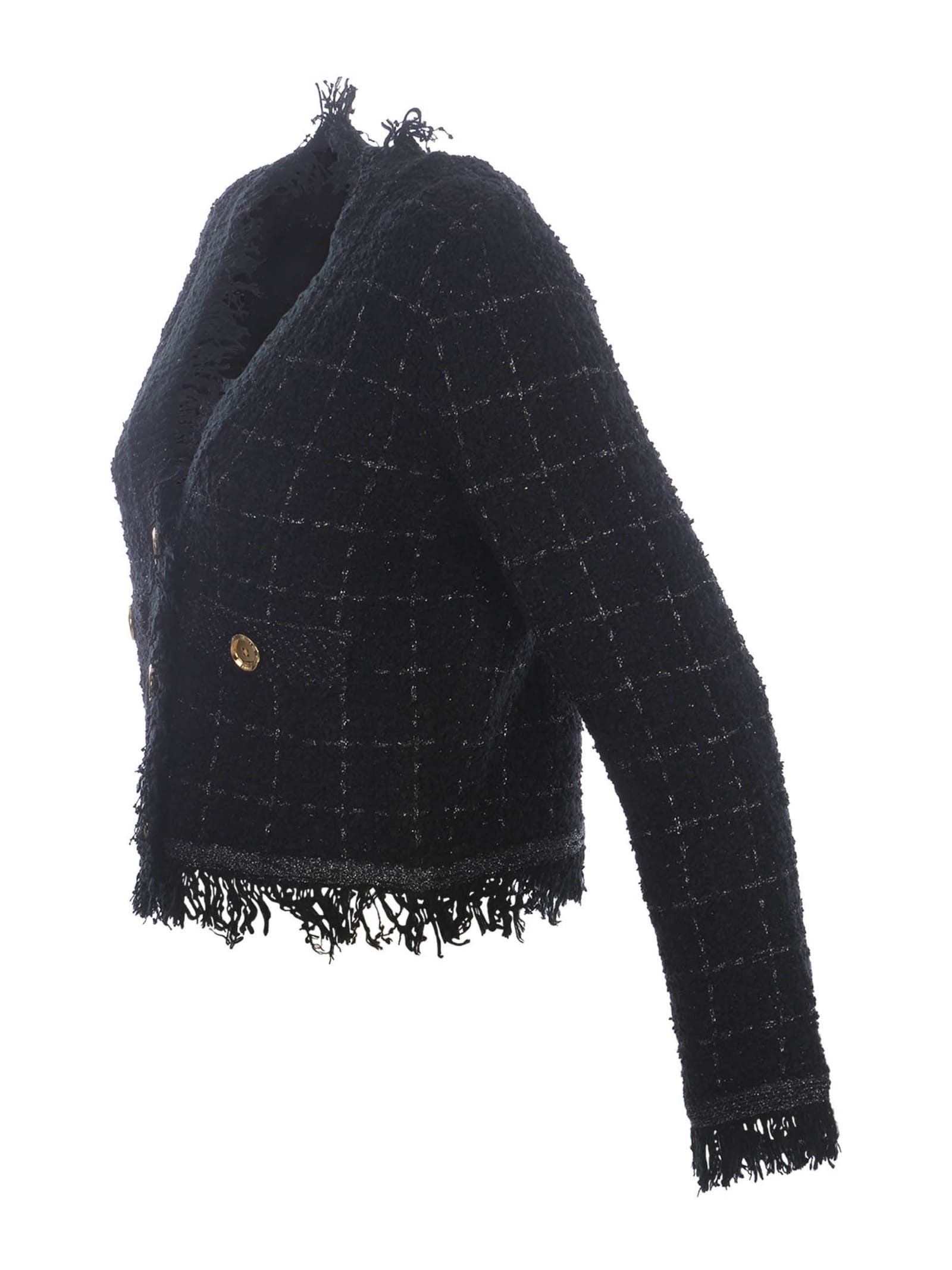 Shop Pinko Short Jacket  Babbuino In Wool Blend In Nero