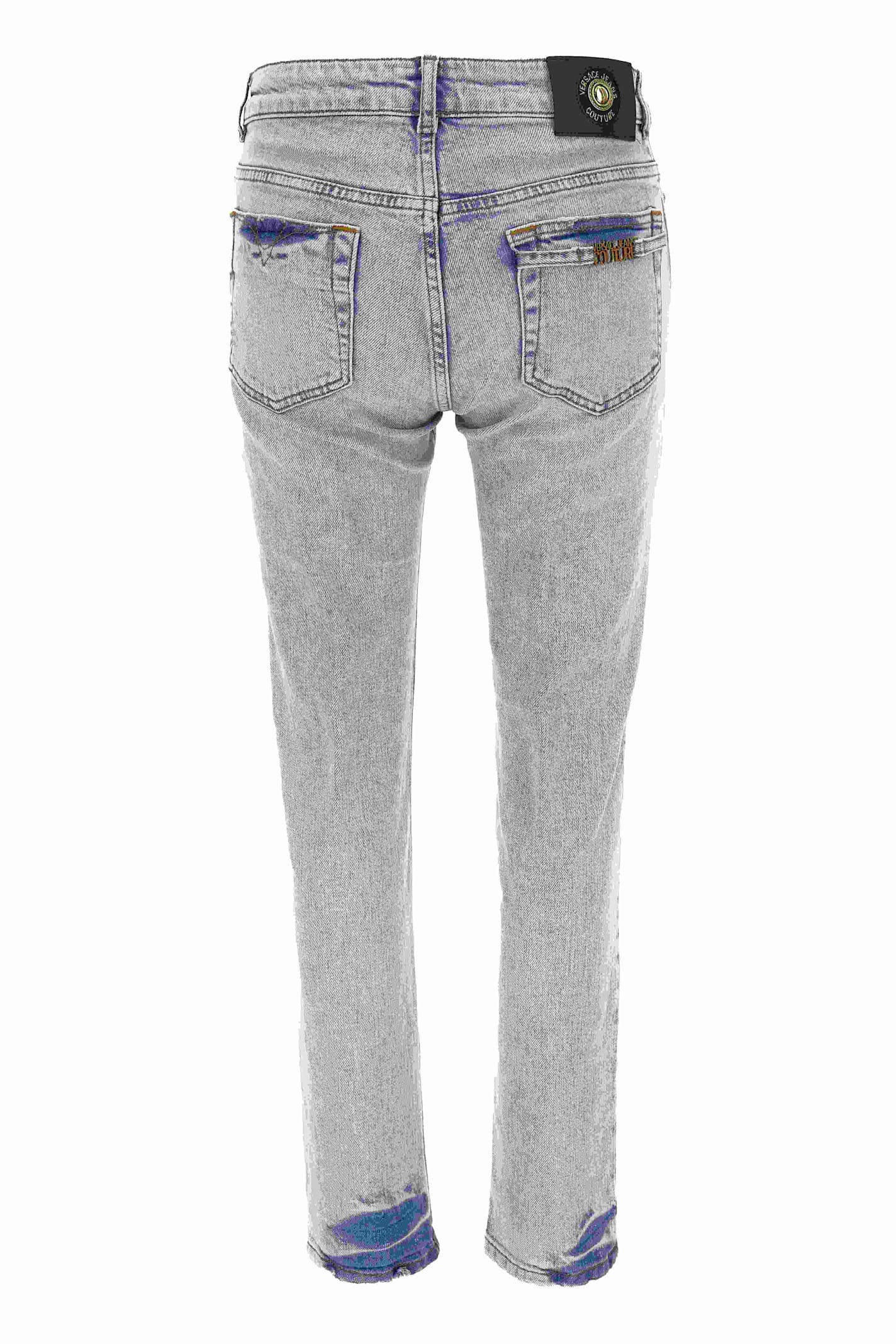 Shop Versace Jeans Couture 5 Pocket Pants In Blue