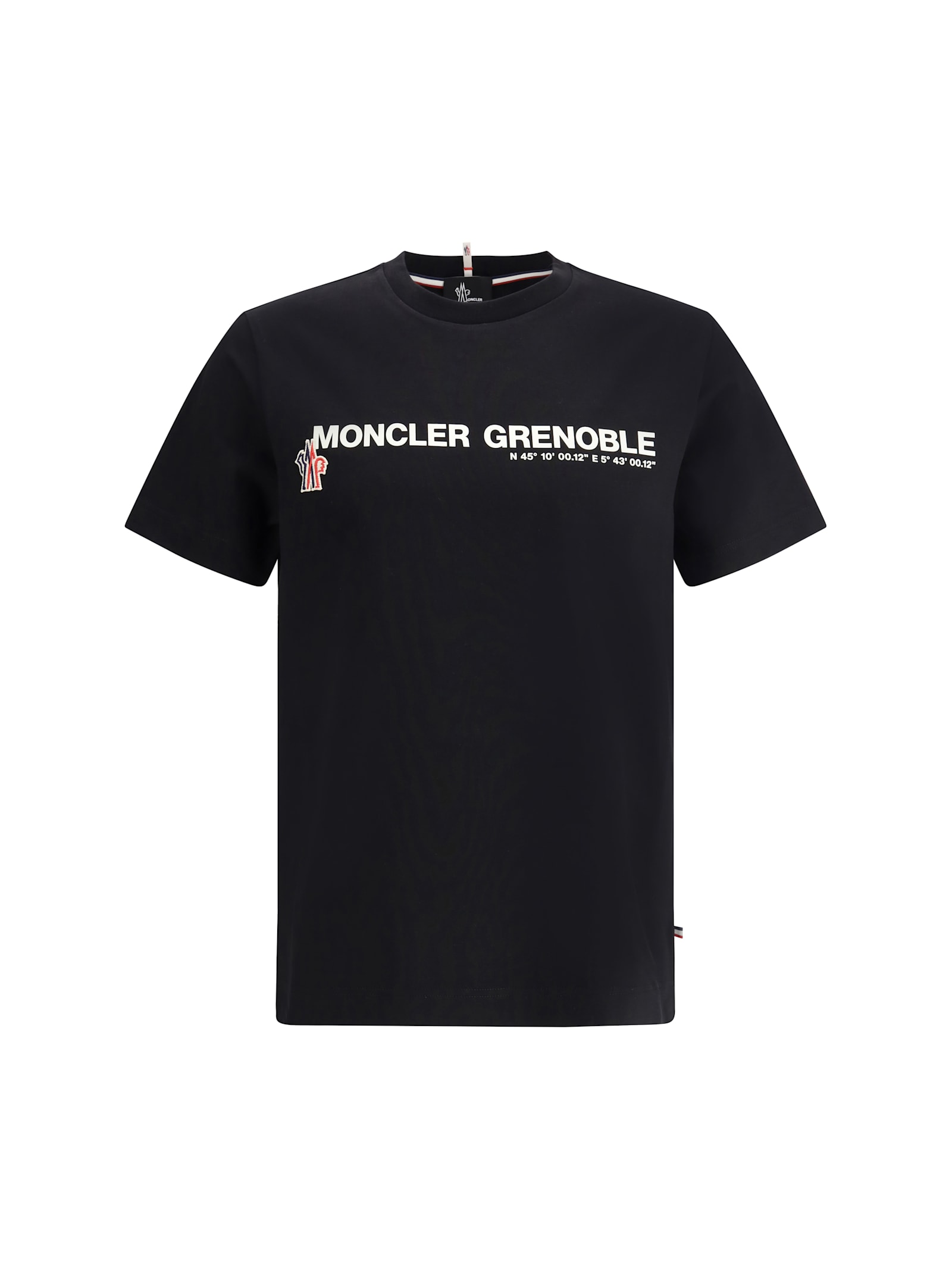 Moncler Crew Neck Short Sleeve Straight Hem T-shirt In Black