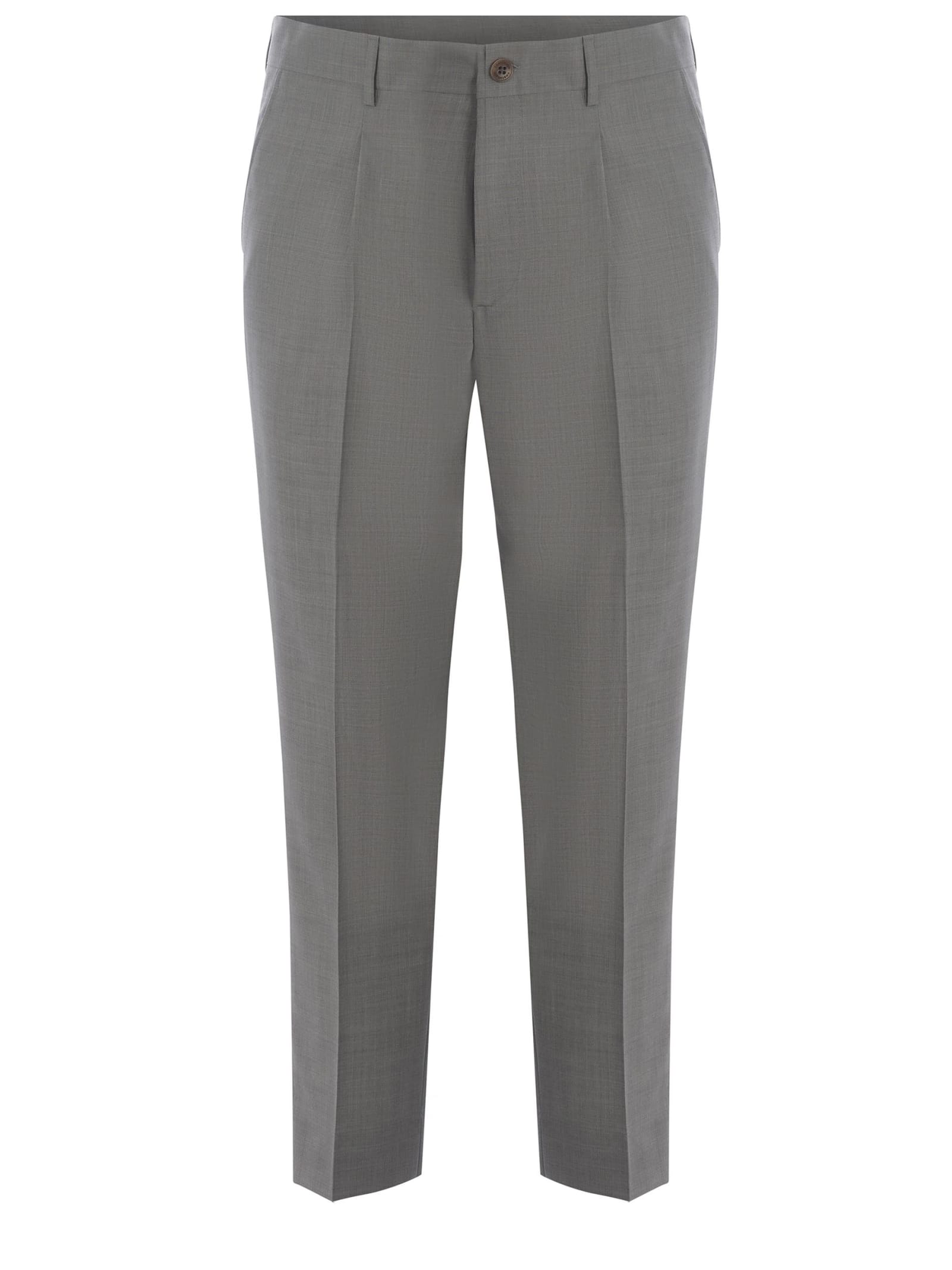 Shop Costumein Trousers  Valerio Made Of Wool Canvas In Grey