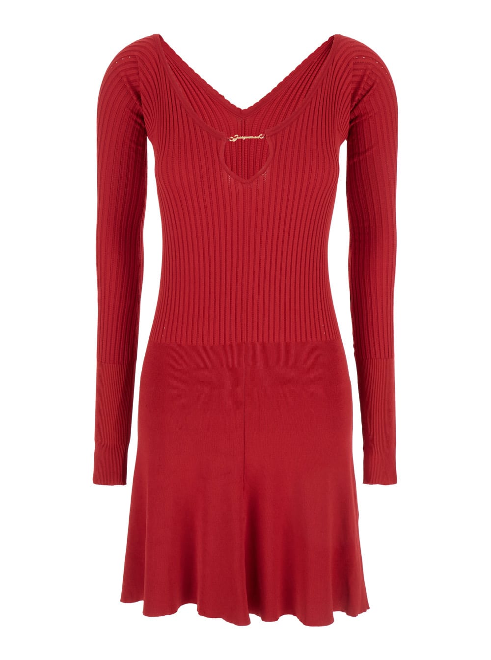 Shop Jacquemus Red La Mini Robe Pralù Mini Dress In Viscose Woman