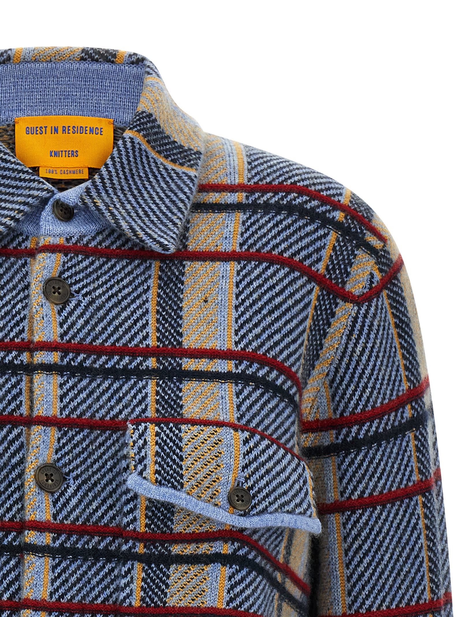 Guest In Residence Plaid Work Shirt Heather Blue Combo In Blue