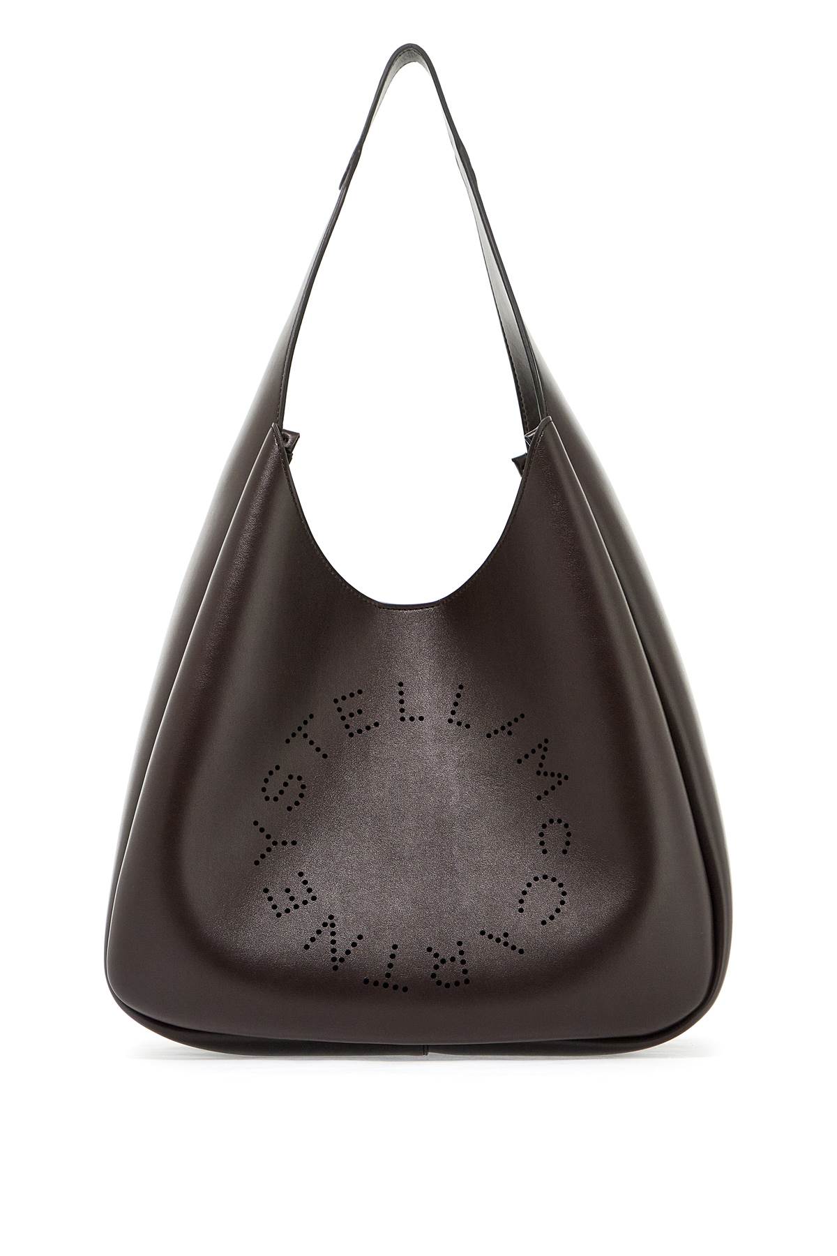 Shop Stella Mccartney Square Stella Logo Tote Bag In Chocolate Brown (brown)