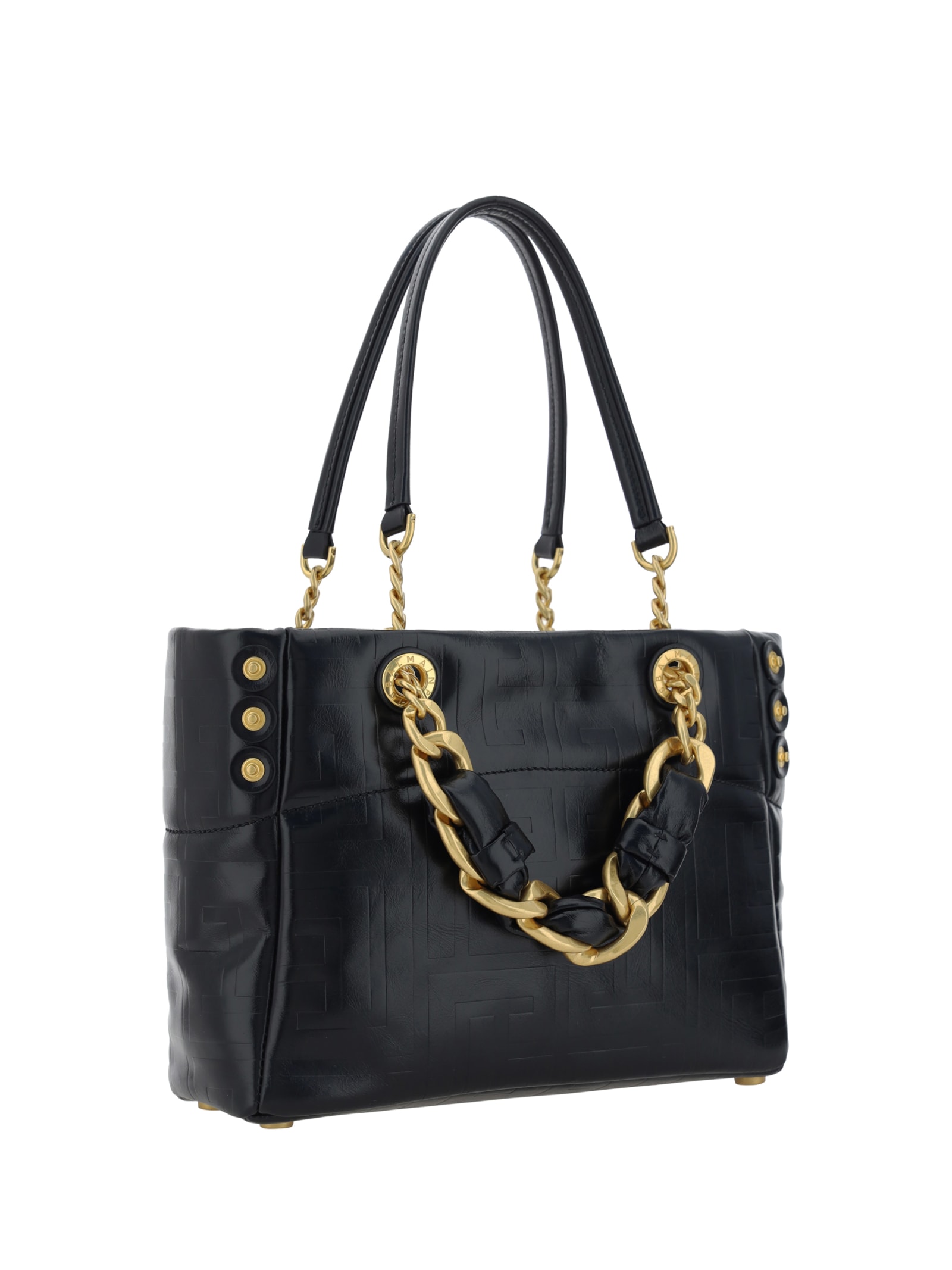 Shop Balmain Shoulder Bag In Noir