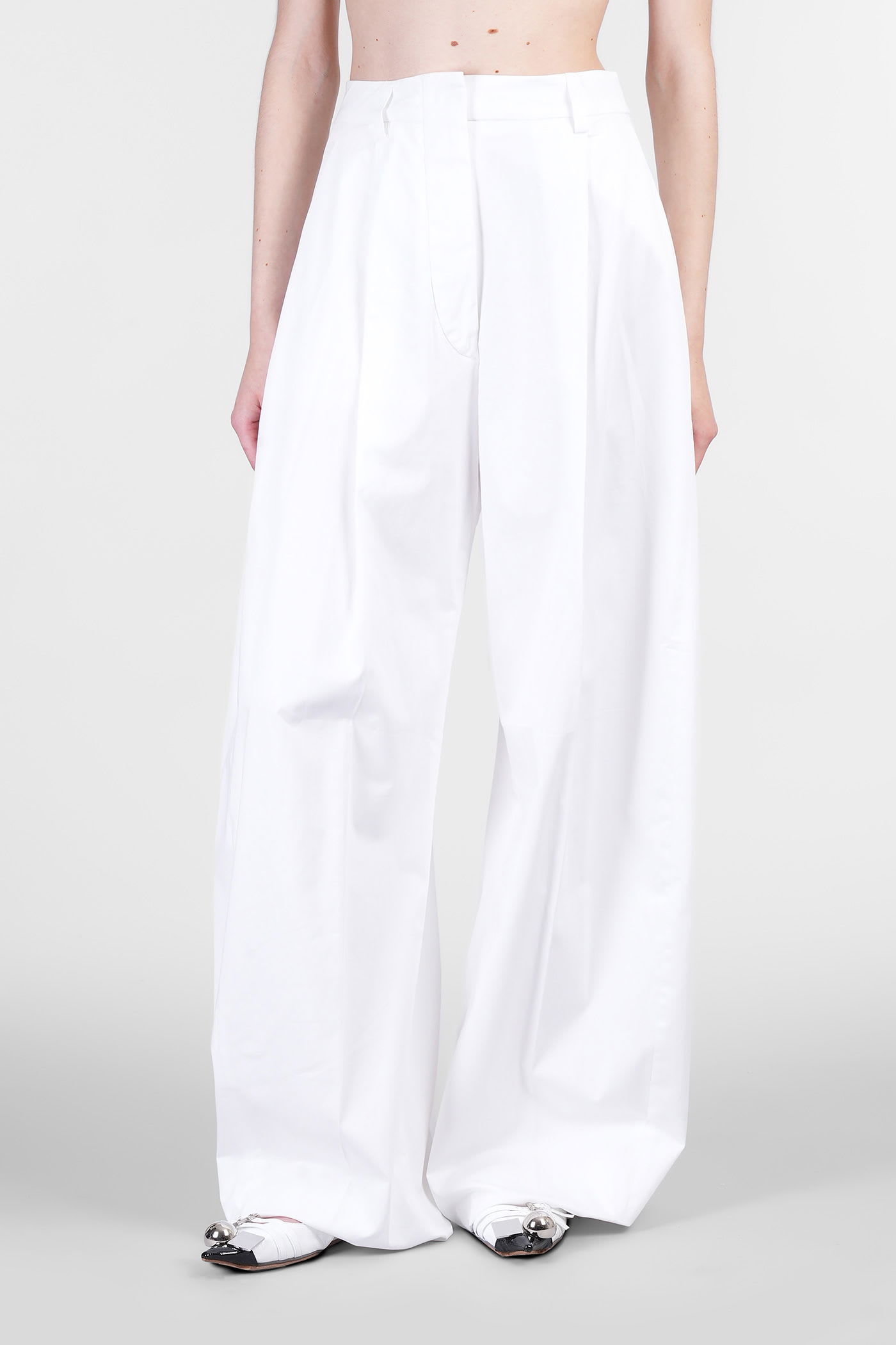 Billie 3111 Pants In White Cotton
