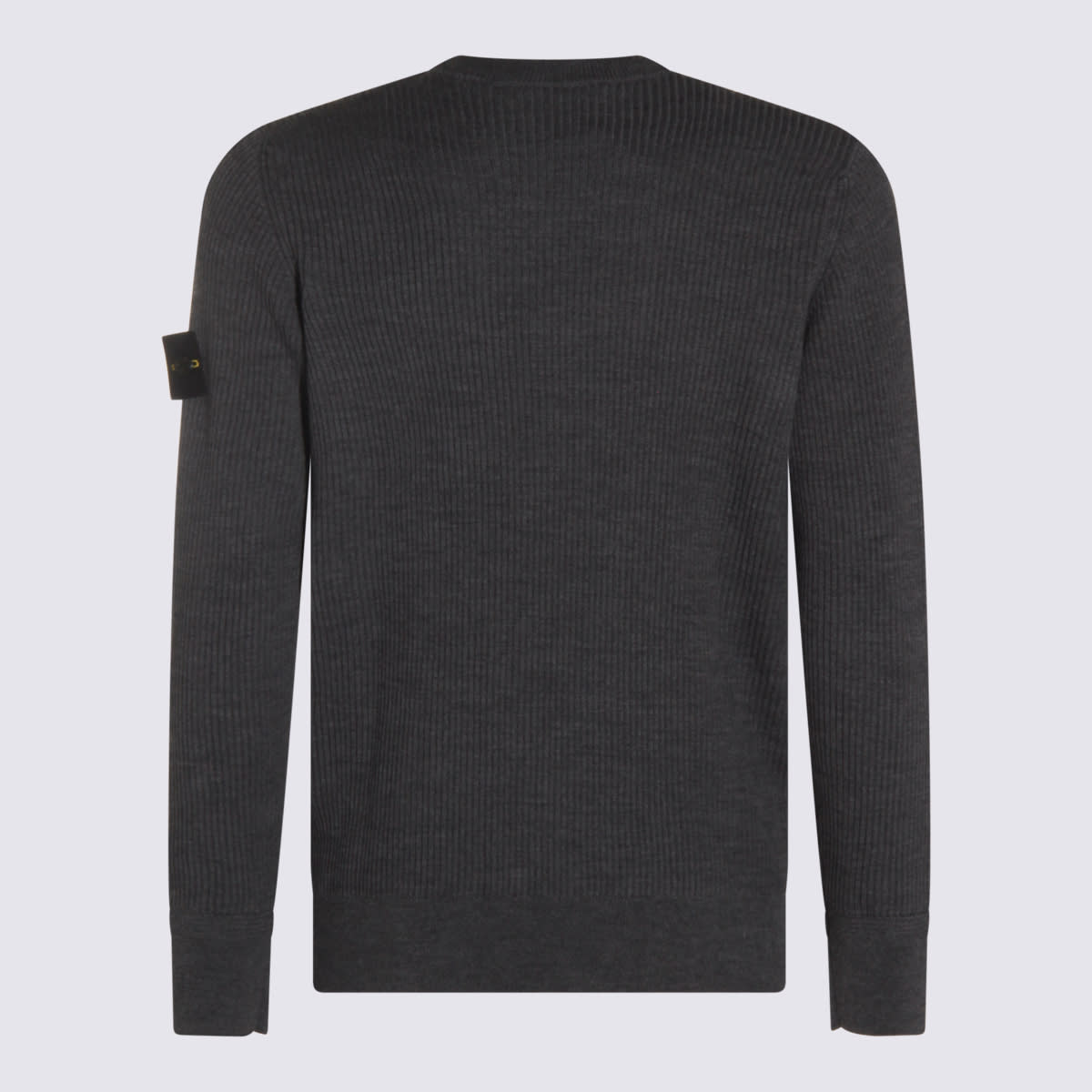 Stone Island Crew-neck Jumper With Ribbed Edges In Gray