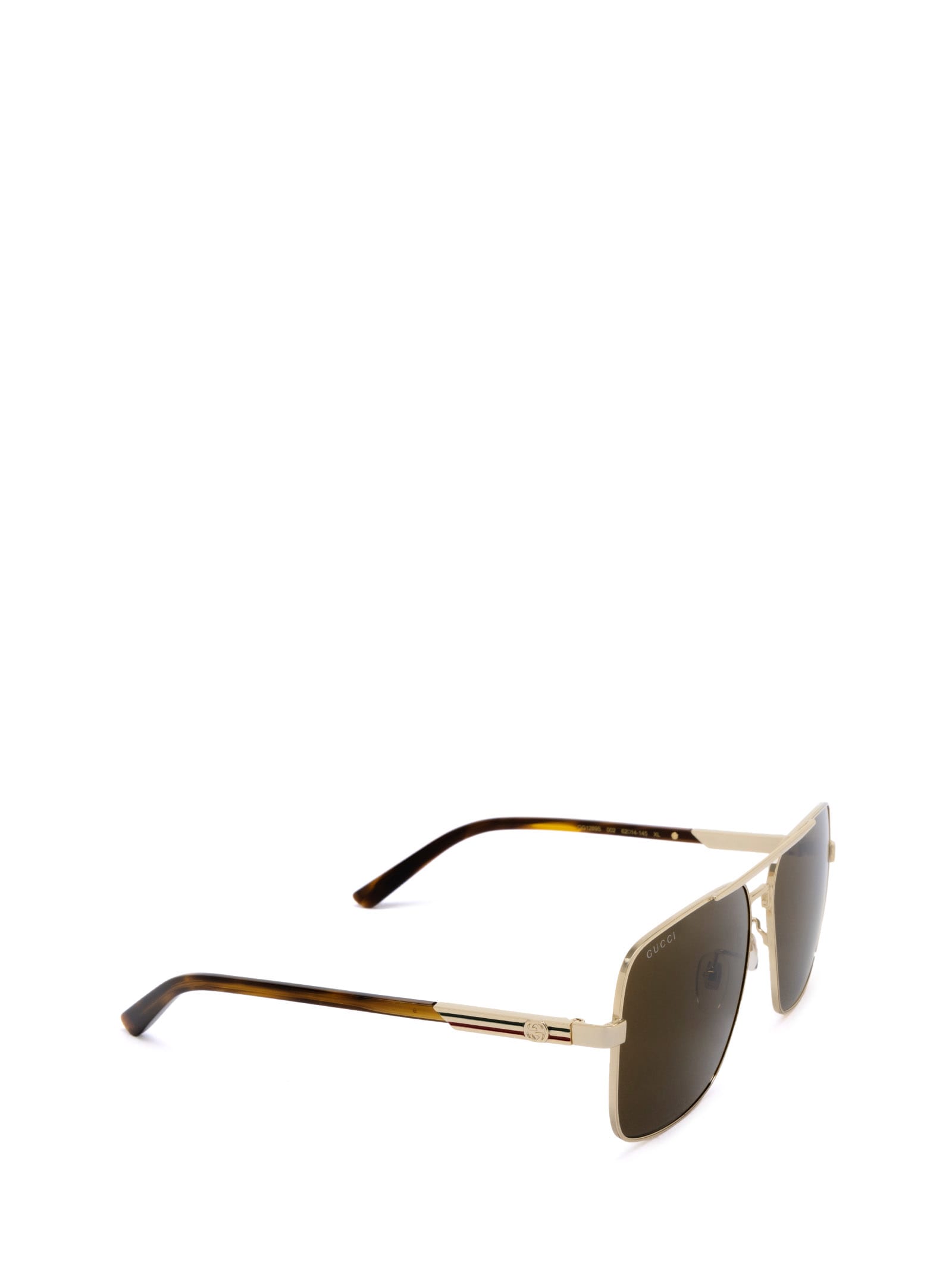 Shop Gucci Gg1289s Gold Sunglasses