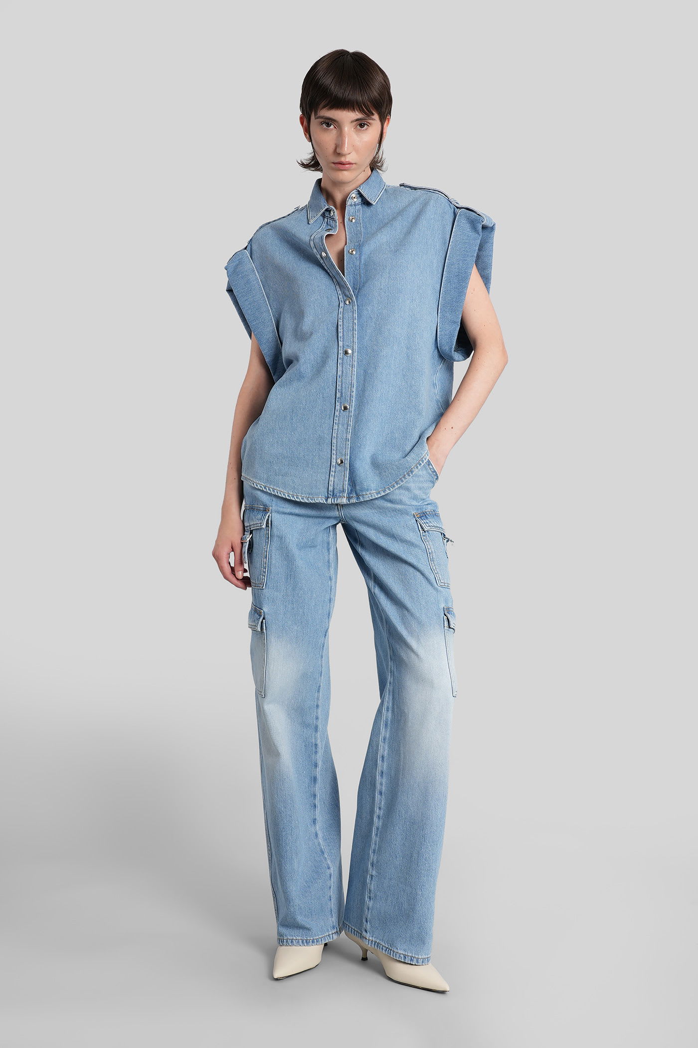 Iro Uline Vest In Blue Cotton In Blue