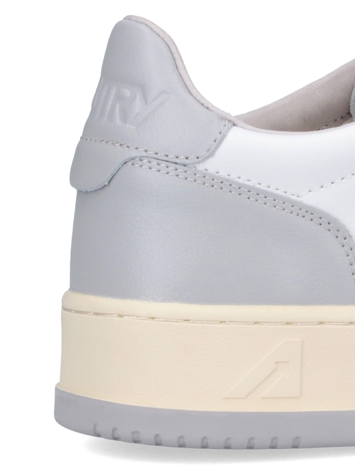 Autry 01 Sneakers In White Suede And Leather In White/grey